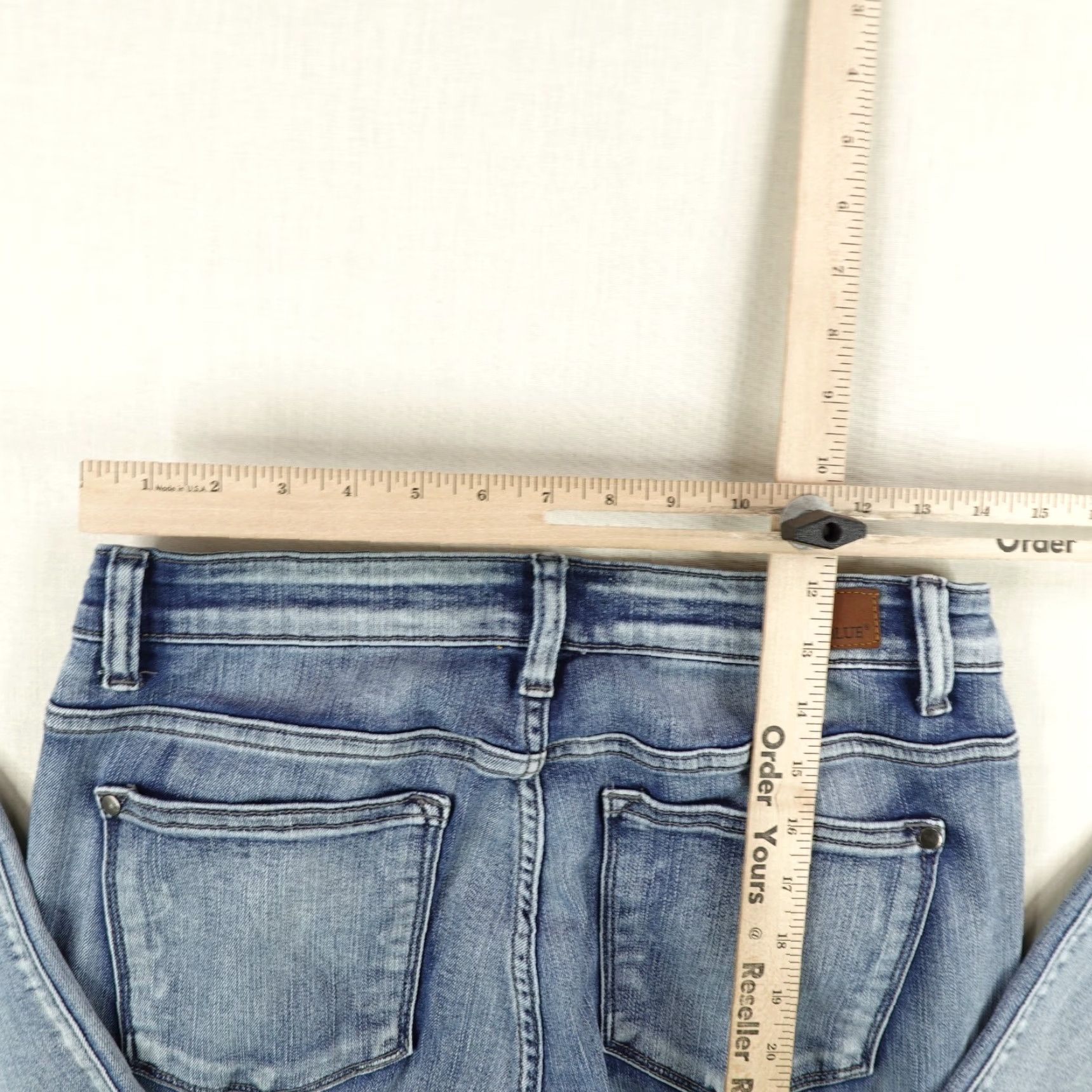 Vintage Judy Blue Jeans Womens 13x31 Skinny Slim High Rise Denim Blue 29 in Inseam 28.5 in Regular Rise Pockets Stretch Size 29" - 7 Thumbnail