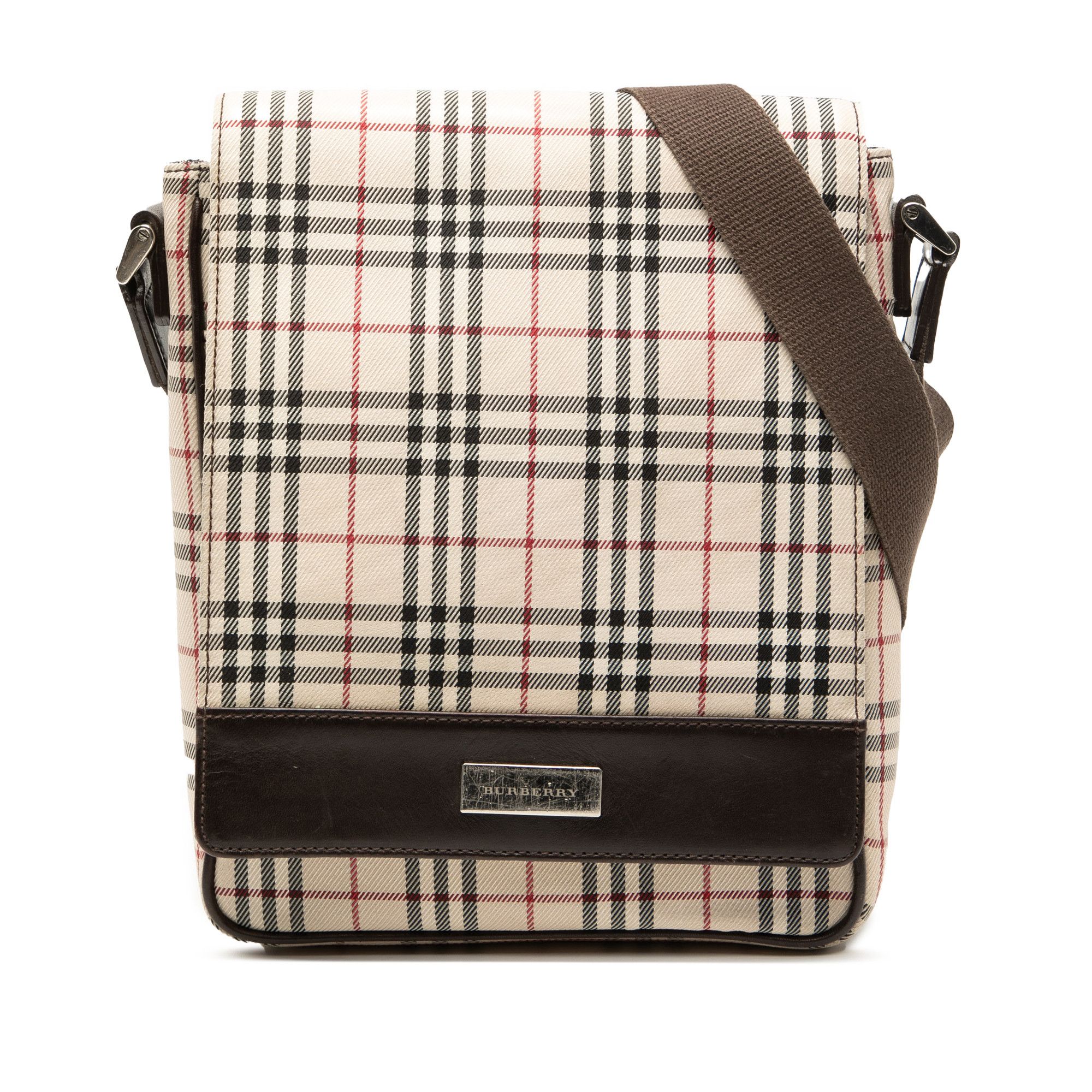 Burberry House Check Canvas Flap Crossbody