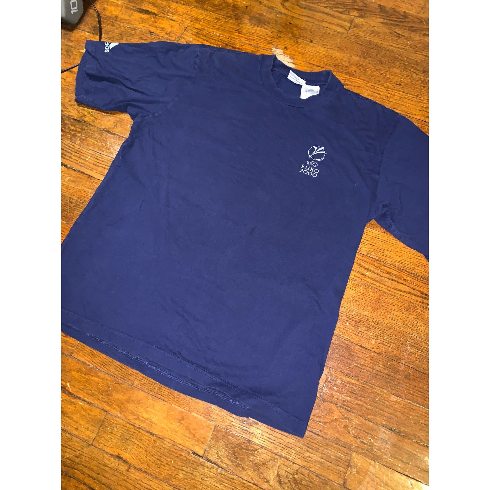Adidas × Vintage UEFA Euro 2000 Adidas Tee Navy Blue Soccer Single Stitch L Size US L / EU 52-54 / 3 - 5 Thumbnail