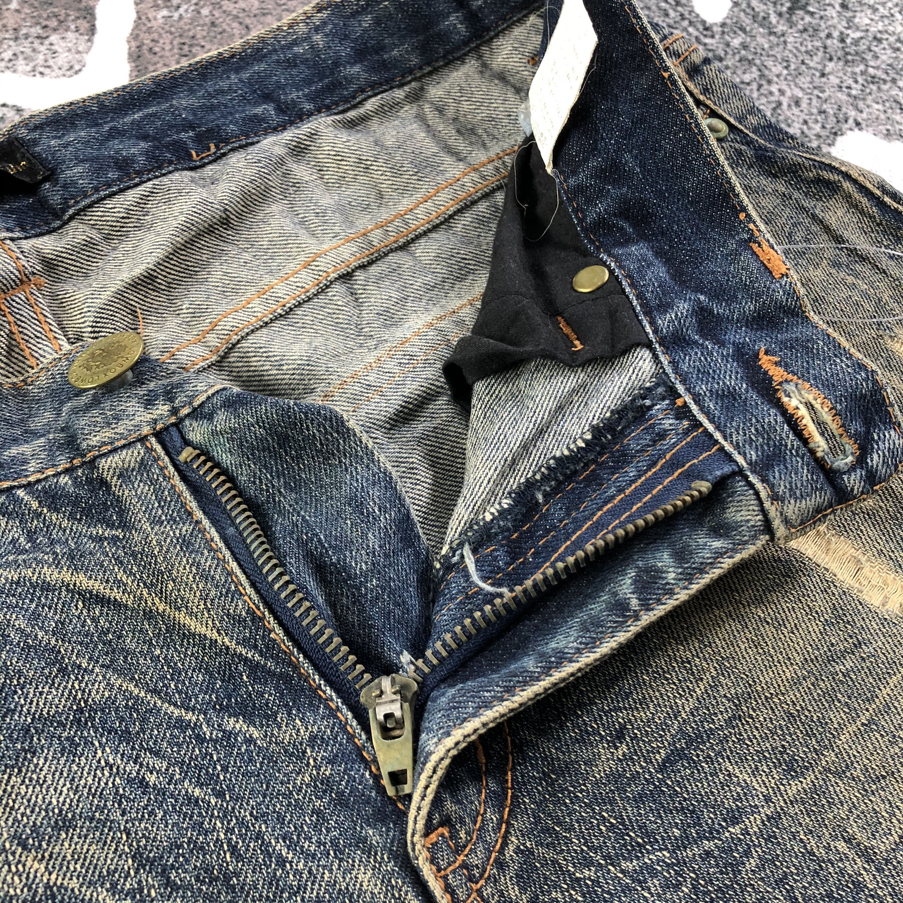 Japanese Brand Vintage Lowbox Jeans Rusty Wash Flare Denim KJ1687 Size US 30 / EU 46 - 8 Thumbnail