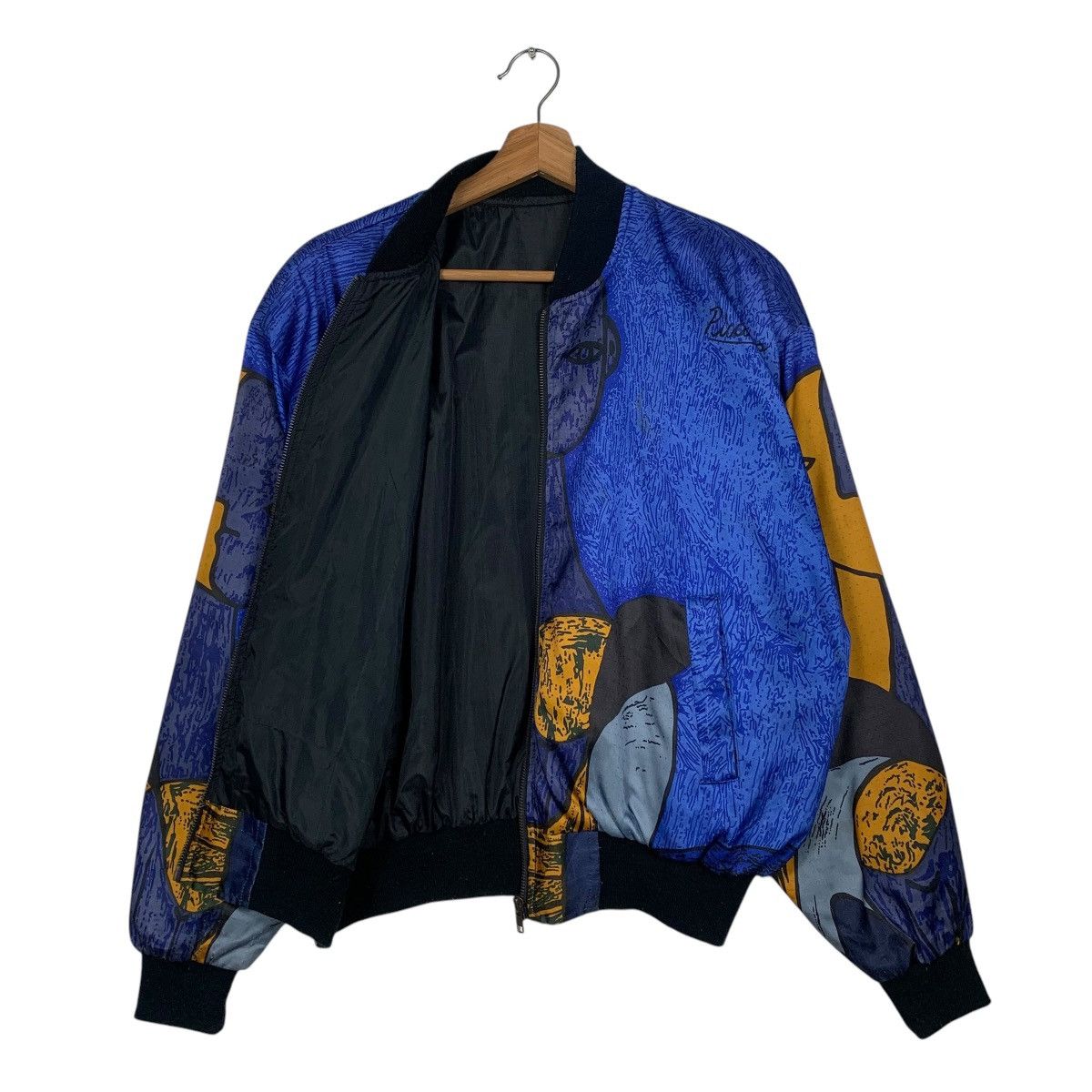 Japanese Brand Nice Design Picasso Full Print Satin Bomber Jacket Size US M / EU 48-50 / 2 - 9 Thumbnail
