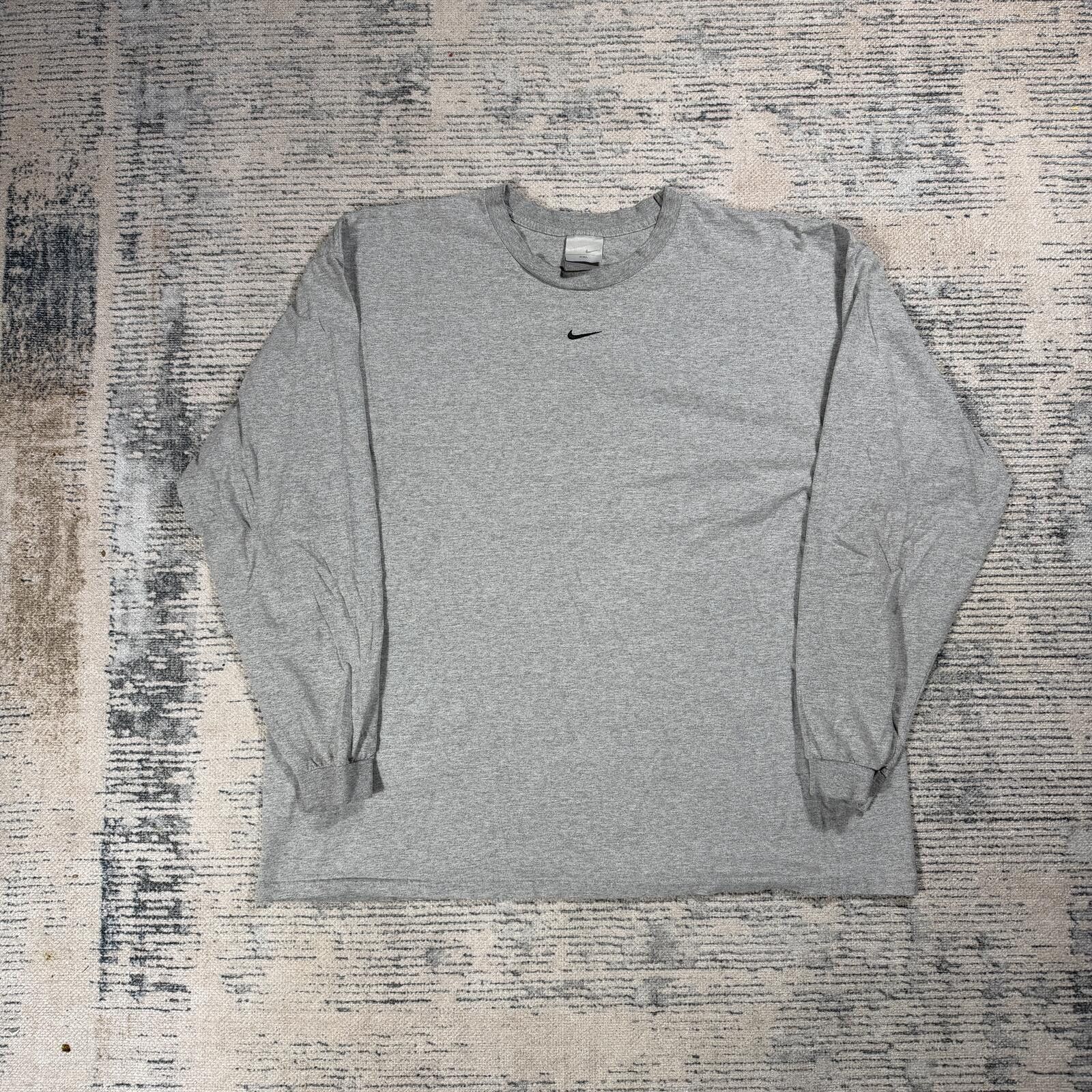 Nike Vintage 90s Nike Middle Swoosh Pullover Longsleeve shirt Size ONE SIZE - 1 Thumbnail
