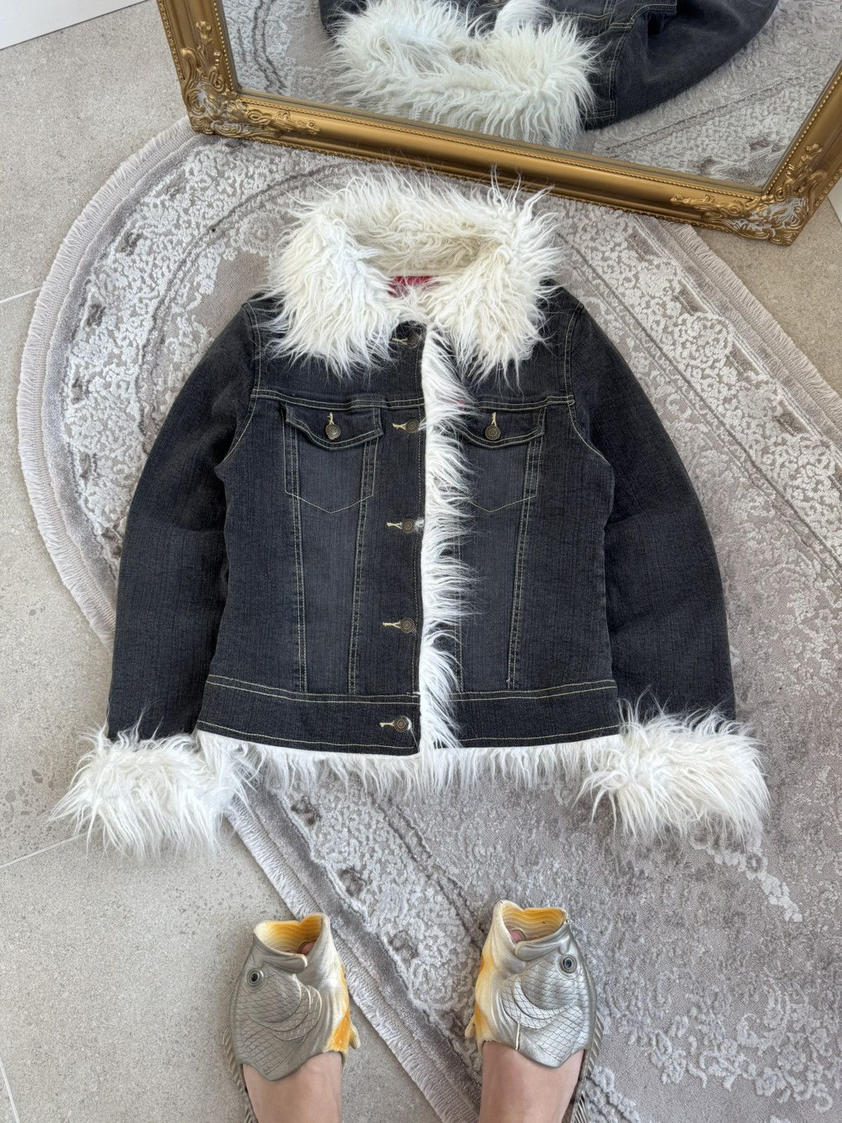 Hysteric Glamour VTG🥶CRAZY JUNYA WATANABE KAPITAL STYLE DENIM FUR JACKET Size US S / EU 44-46 / 1 - 1 Thumbnail