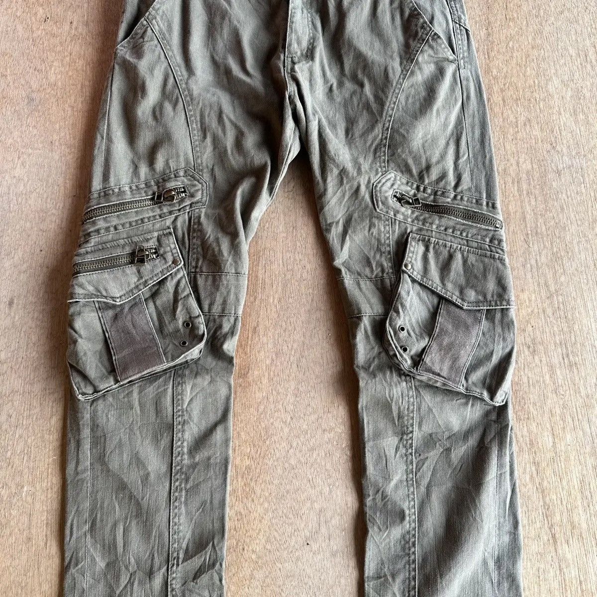 Japanese Brand SICKSS🔥W33 L31 TWENTY WORK TACTICAL CURVE BANANA LEGS CARGO Size US 33 - 4 Thumbnail