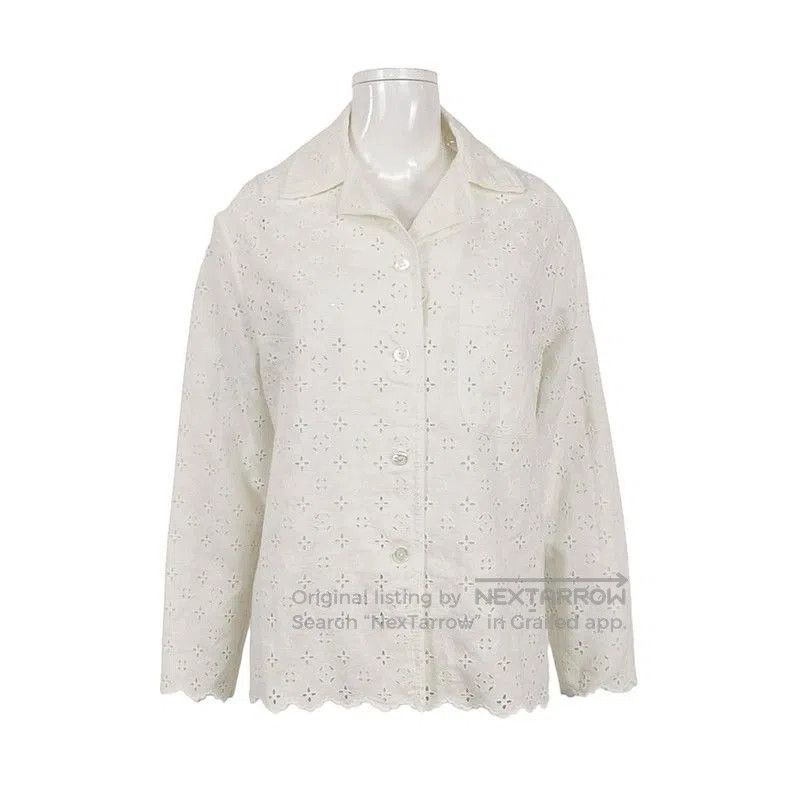 Louis Vuitton Louis Vuitton White Embroidered Button-Up Shirt. Size US XS / EU 42 / 0 - 1 Thumbnail
