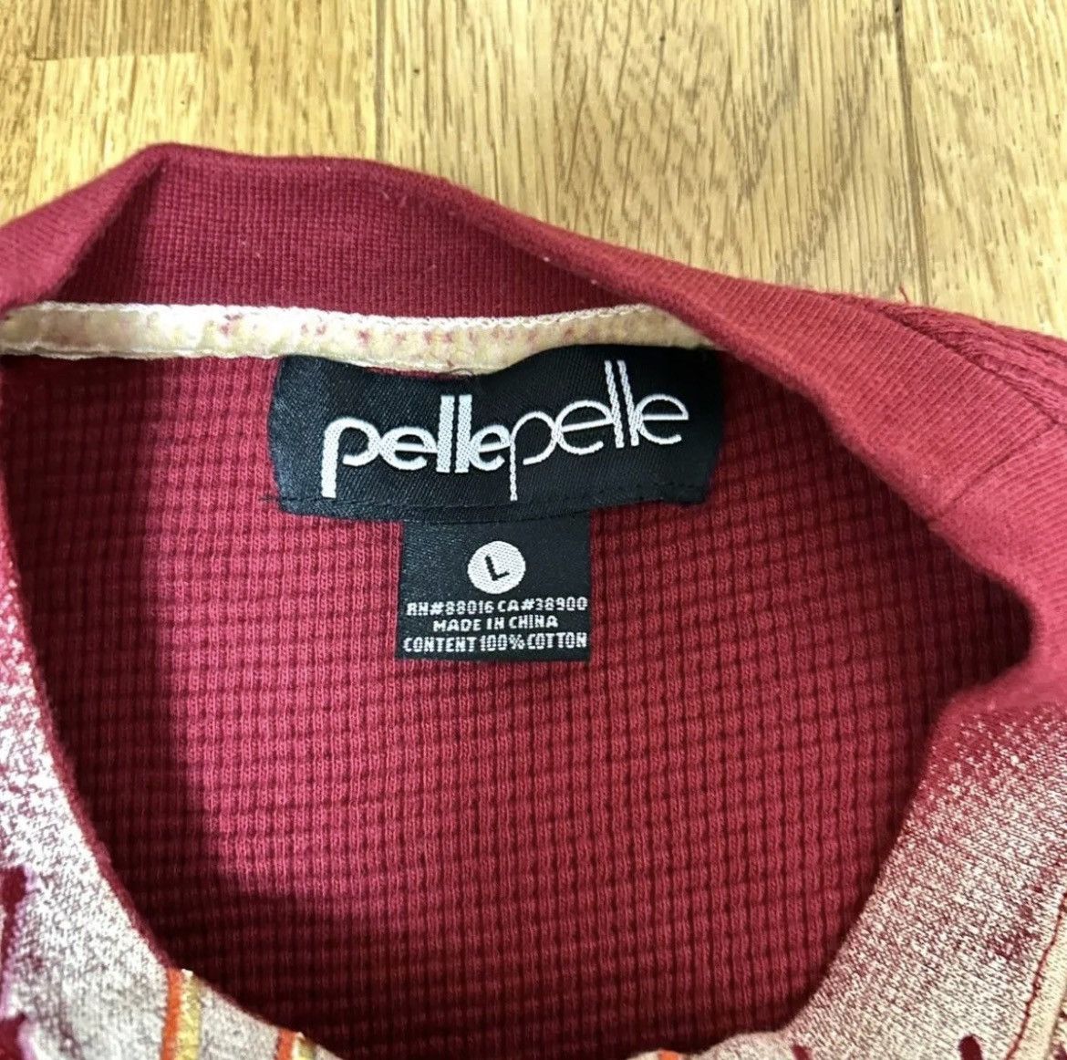 Pelle Pelle × Vintage 90s PELLE PELLE Studs Thermal long Sleeve Tee Size US L / EU 52-54 / 3 - 3 Thumbnail