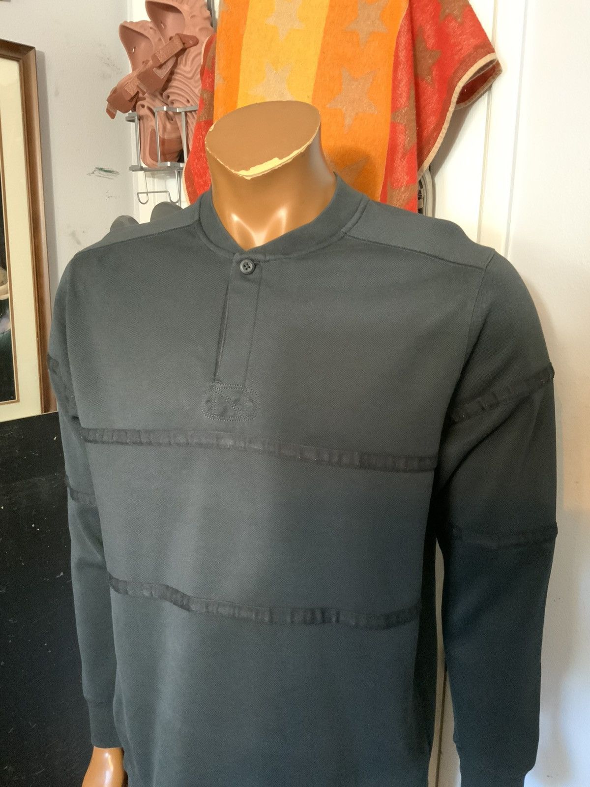 Nike Nike Dri Fit NSW Sportswear Golf Black Henley L/S Polo Shirt Size US M / EU 48-50 / 2 - 10 Thumbnail