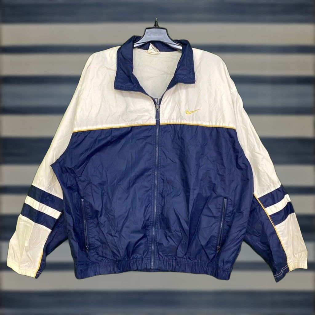 Nike Nike Windbreaker Mens XL Full Zip Nylon Vintage 90s Center Swoosh Wind Stopper Blue Jacket Size US XL / EU 56 / 4 - 1 Thumbnail
