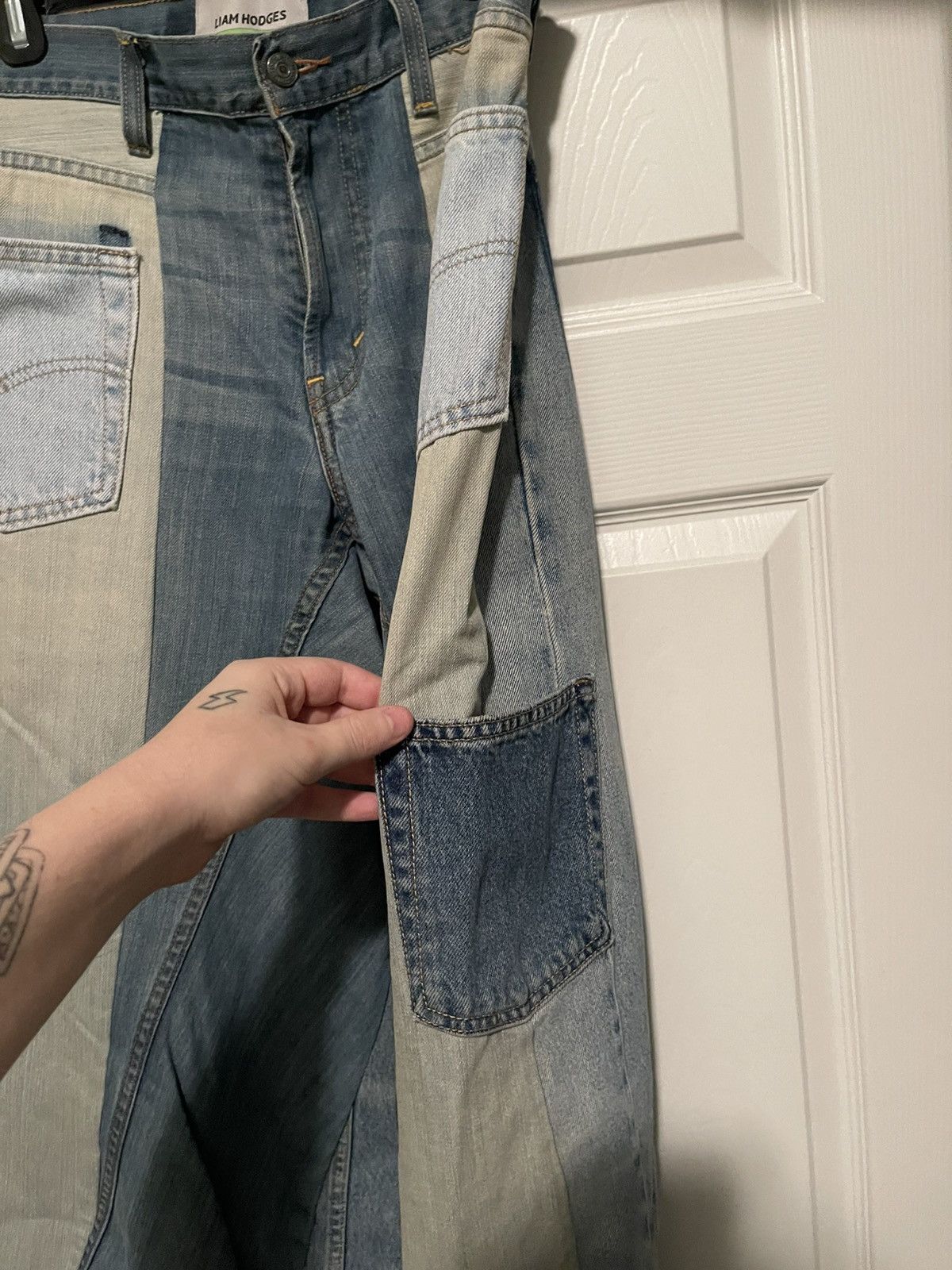 Liam Hodges Unified Wide Leg Upcycled Jeans Size US 34 / EU 50 - 6 Thumbnail