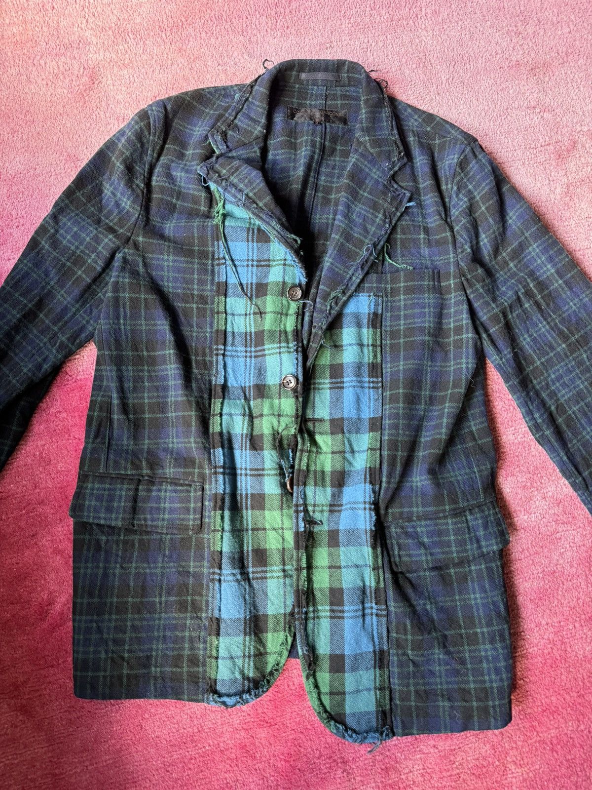 Comme des Garcons Comme des Garçons deconstructed plaid green blazer Size US M / EU 48-50 / 2 - 1 Thumbnail
