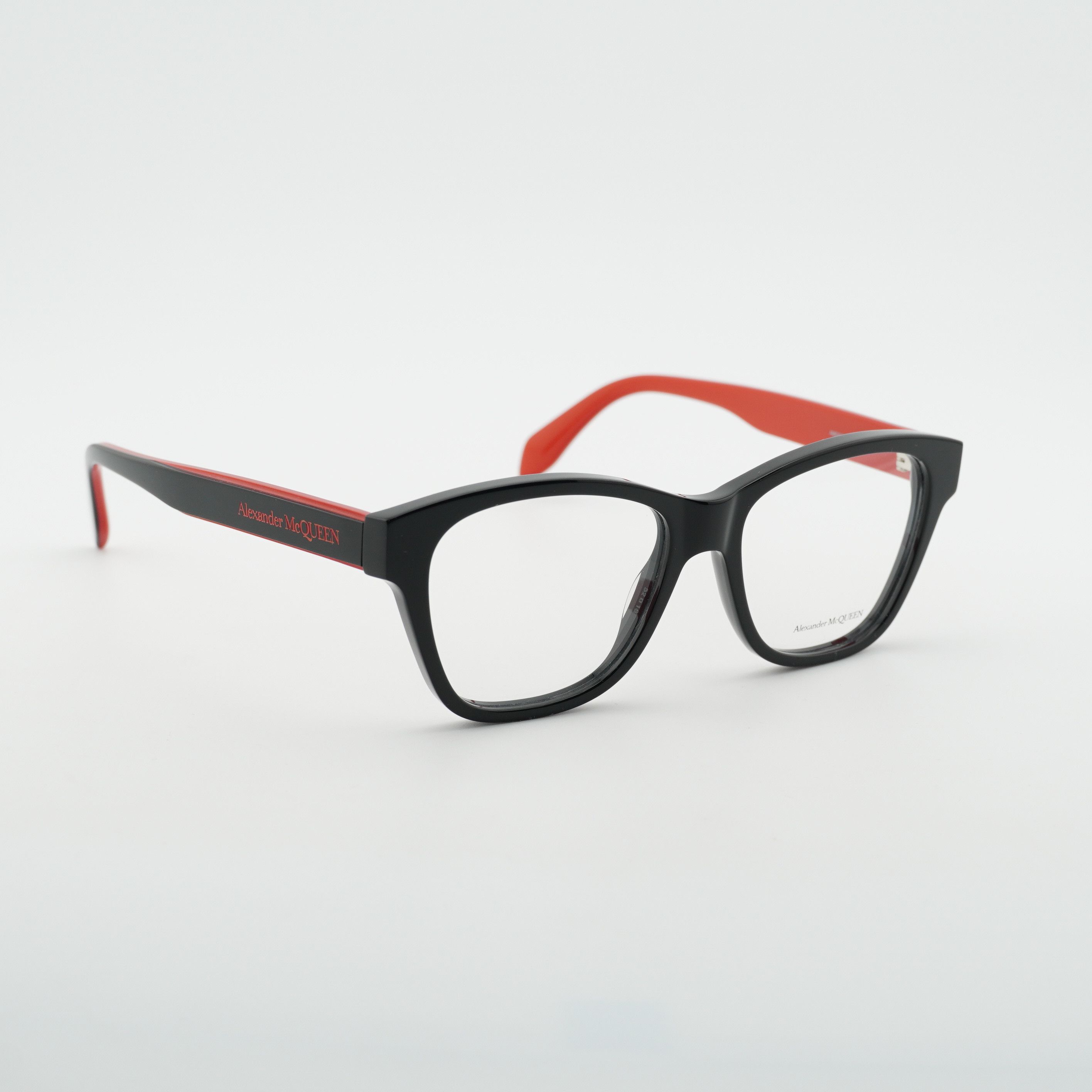 Alexander McQueen Alexander McQueen AM0306O 003 Eyeglasses Black/Red 52mm Size ONE SIZE - 7 Thumbnail