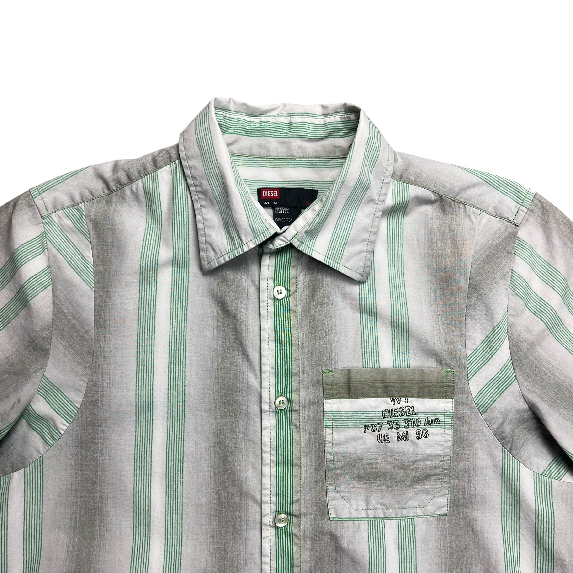 Diesel Diesel Green Striped Button-up Shirt - M/L Size US M / EU 48-50 / 2 - 2 Thumbnail