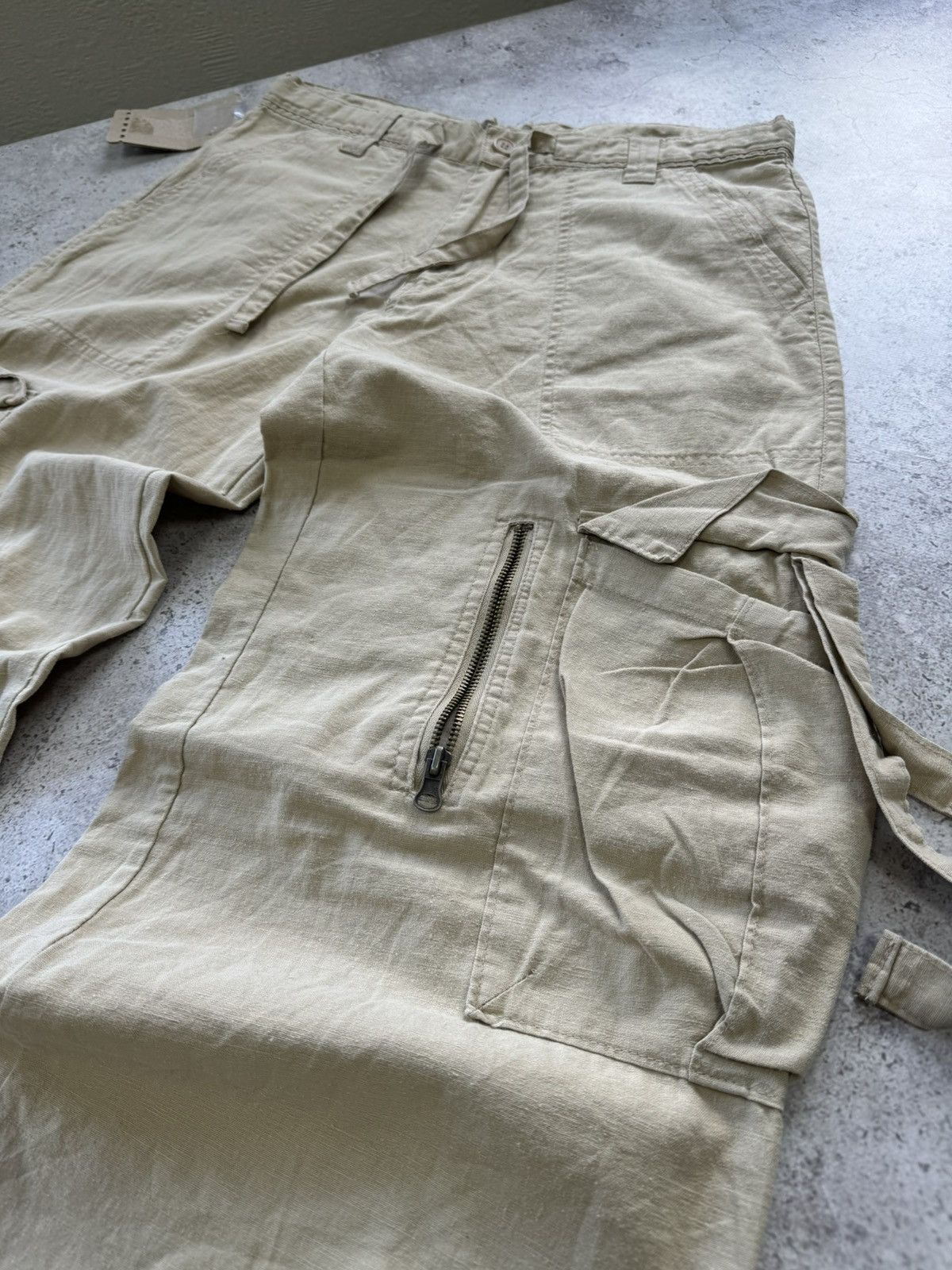 Hysteric Glamour × Japanese Brand × Junya Watanabe Vintage Japanese Linen Bandage Zipper Balenciaga Style Pants Size US 32 / EU 48 - 2 Thumbnail