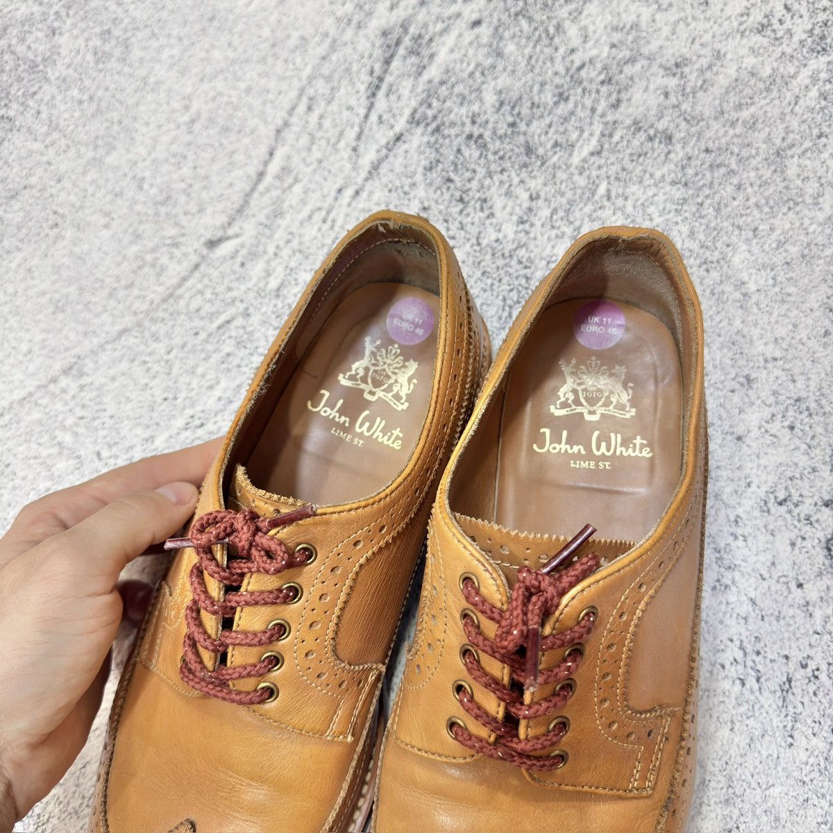 Other John White Tan Brown Welted Brogues US11.5 UK11 EU46 29.5cm Size US 11.5 / EU 44-45 - 13 Thumbnail