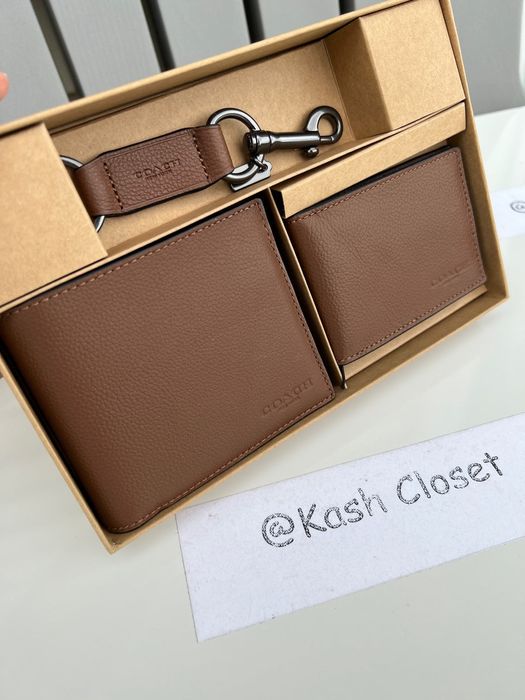 Coach COACH Mens Wallet Card Case 3 in 1 Boxed Gift Set Dark Sadd Grailed