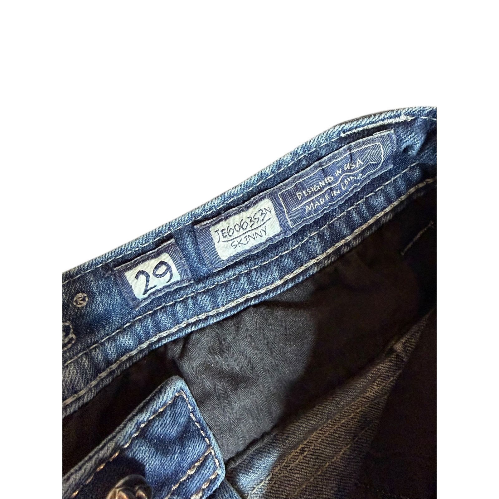 Miss Me × Vintage Vintage Y2k Miss Me Rhinestones Skinny Denim Jeans Size 29 Size 29" - 7 Thumbnail
