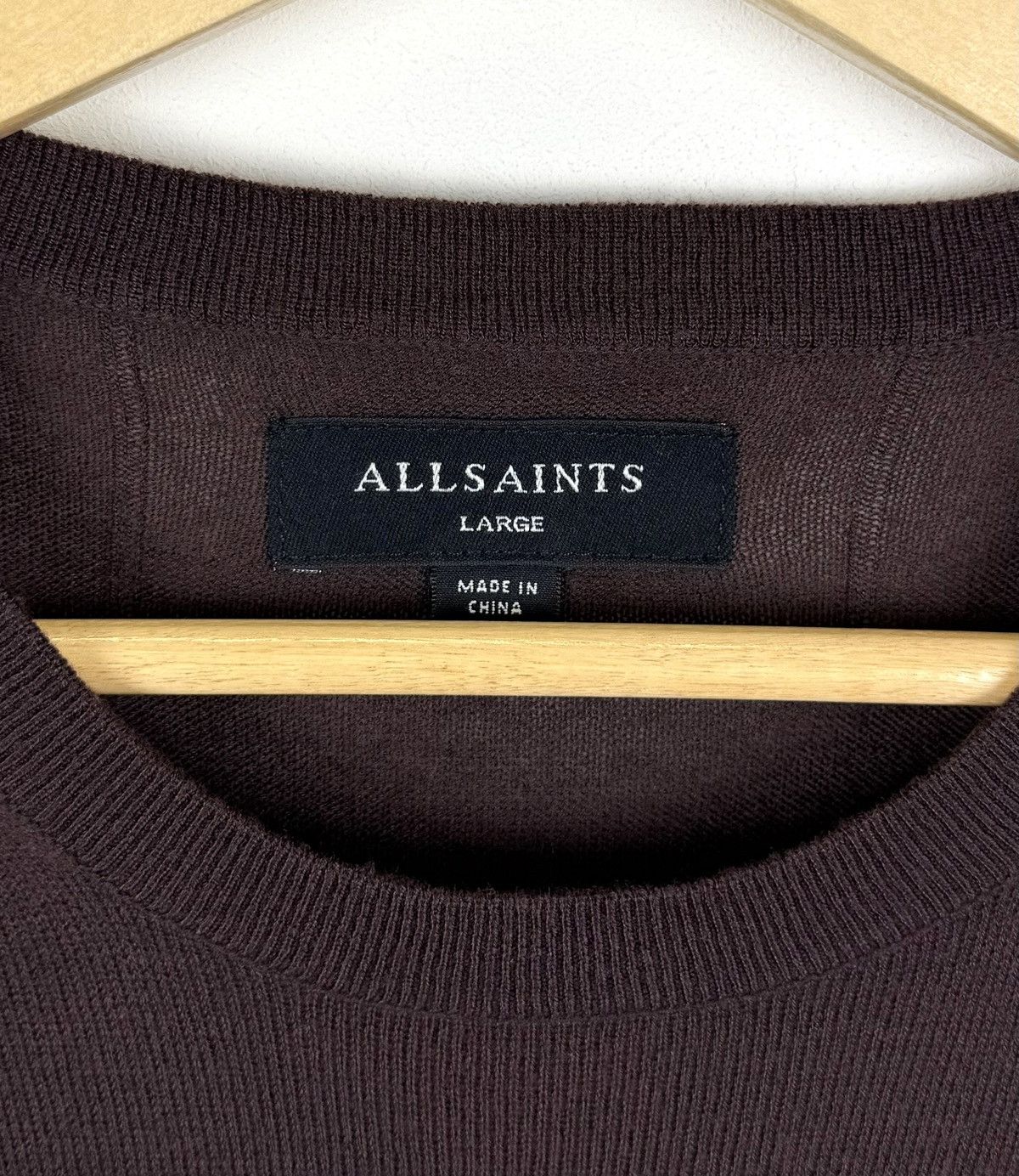 Allsaints Allsaints Nomo Crew Neck Knit Jumper Sweater Brown Wool Size US L / EU 52-54 / 3 - 7 Thumbnail