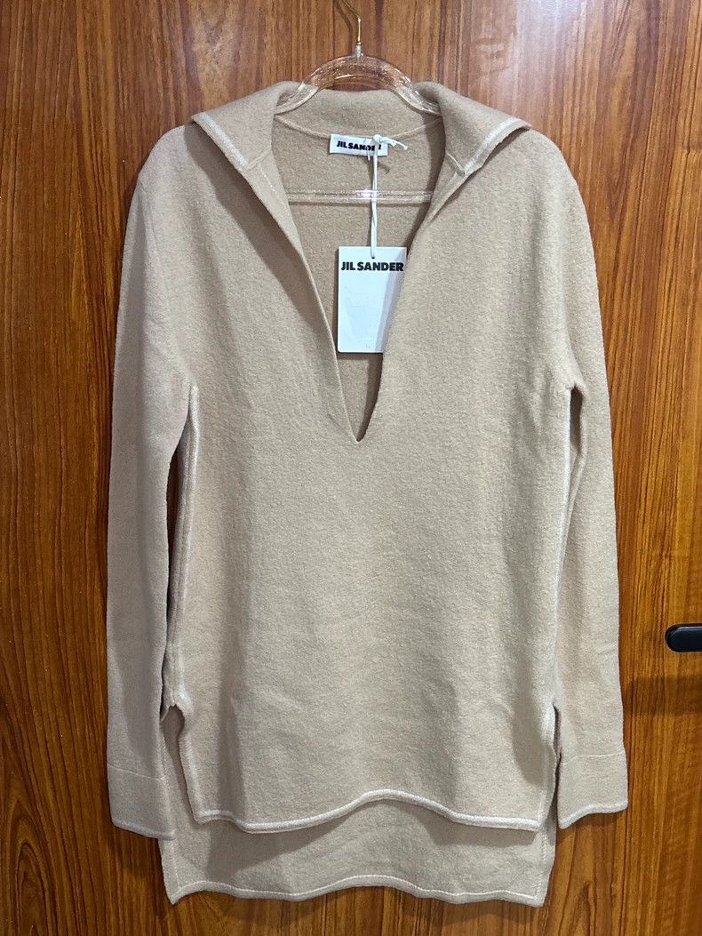 Jil Sander Jil Sander size 32 V-neck Solid Color Wool Sweater Size 4XL / US 24-26 - 1 Thumbnail