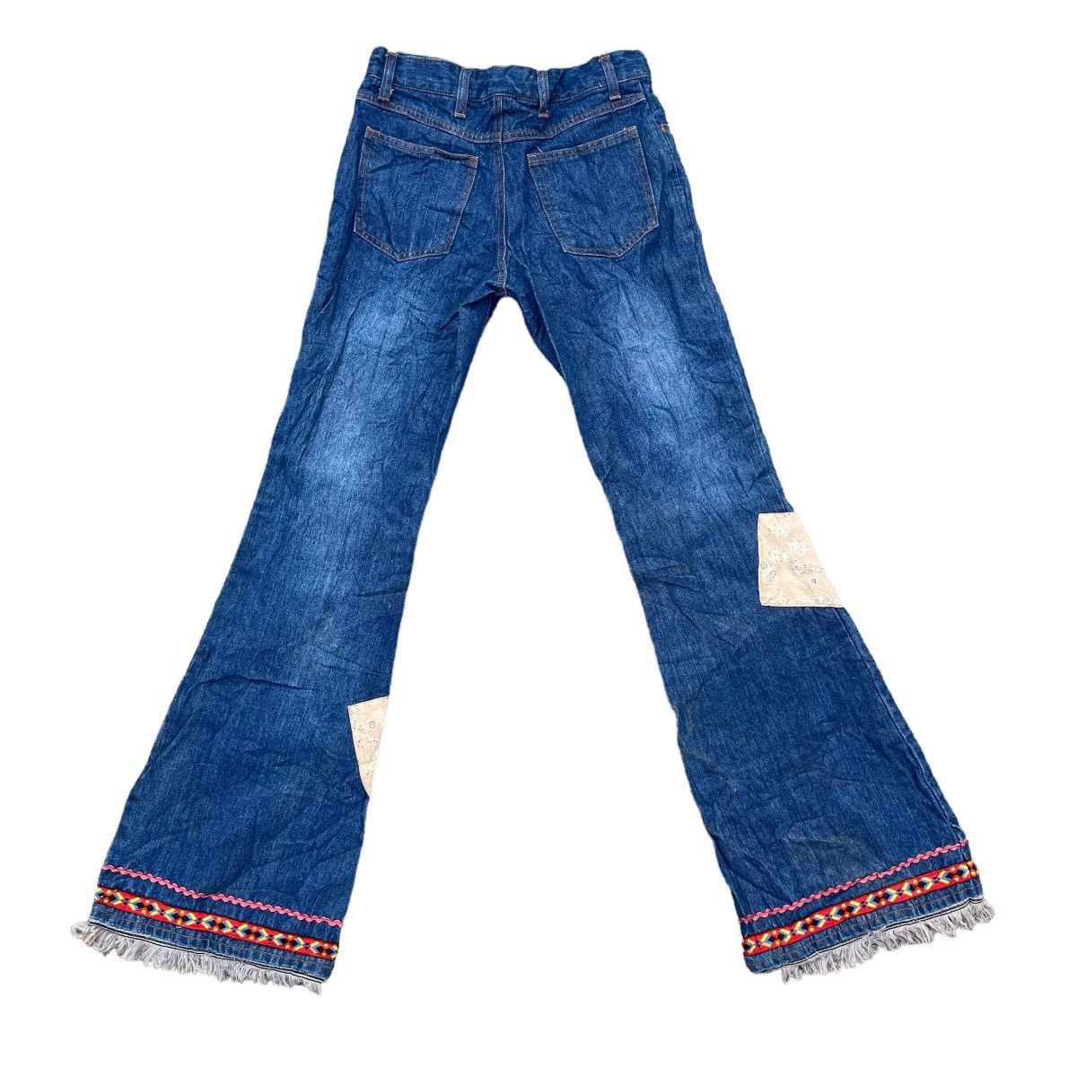 Kapital 🇯🇵 FTS PATCHWORK FLARE DENIM PANTS Size 28" / US 6 / IT 42 - 2 Thumbnail