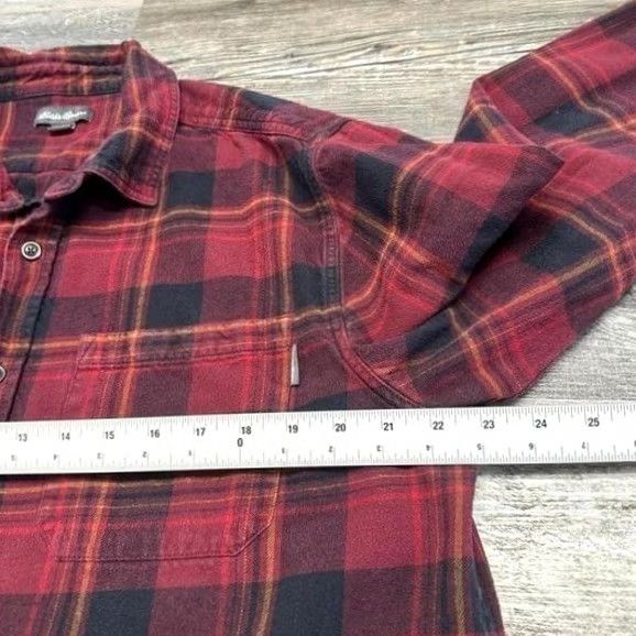 Eddie Bauer VINTAGE Eddie Bauer Maroon Mens XL Bristol Plaid Flannel Long Sleeve Button Up Shirt Size US XL / EU 56 / 4 - 7 Thumbnail