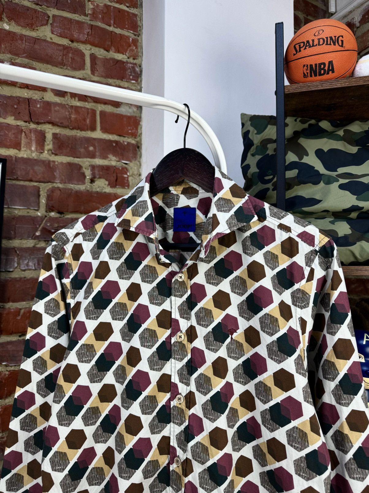 Joop! JOOP Hanjo-W Printed Geometric Long Sleeve Shirt Size US S / EU 44-46 / 1 - 3 Thumbnail