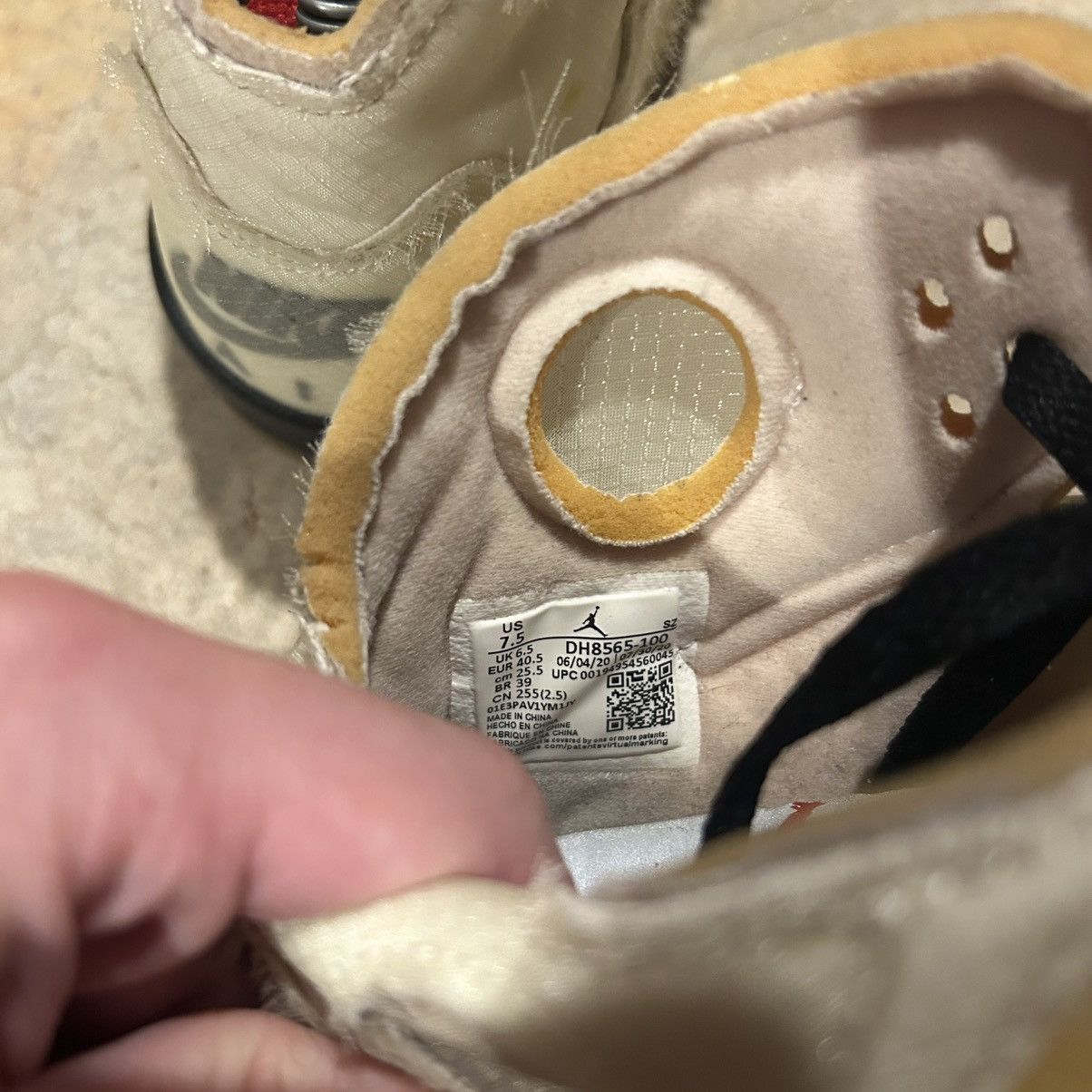 Jordan Brand × Nike × Off-White Air Jordan 5 Retro Off-White Sail 2020 US 7.5 Size US 7.5 / EU 40-41 - 14 Thumbnail