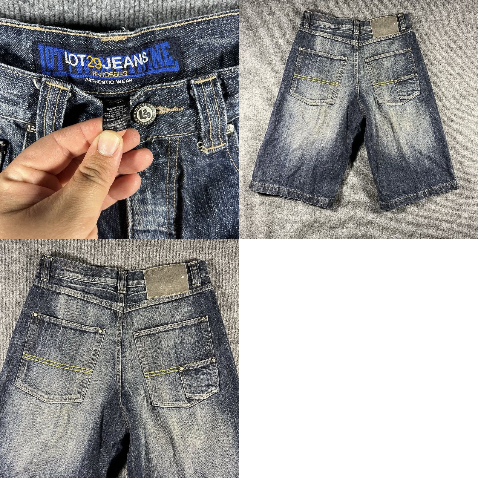 Vintage VINTAGE Lot 29 Luxe Looney Tunes TAZ Denim Shorts - Jeans Shorts Men’s 31 Blue 90s 2000s Graphic Daffy Duck Belt Loops 5-Pocket Vintage Casual Shorts Size US 31 - 8 Thumbnail