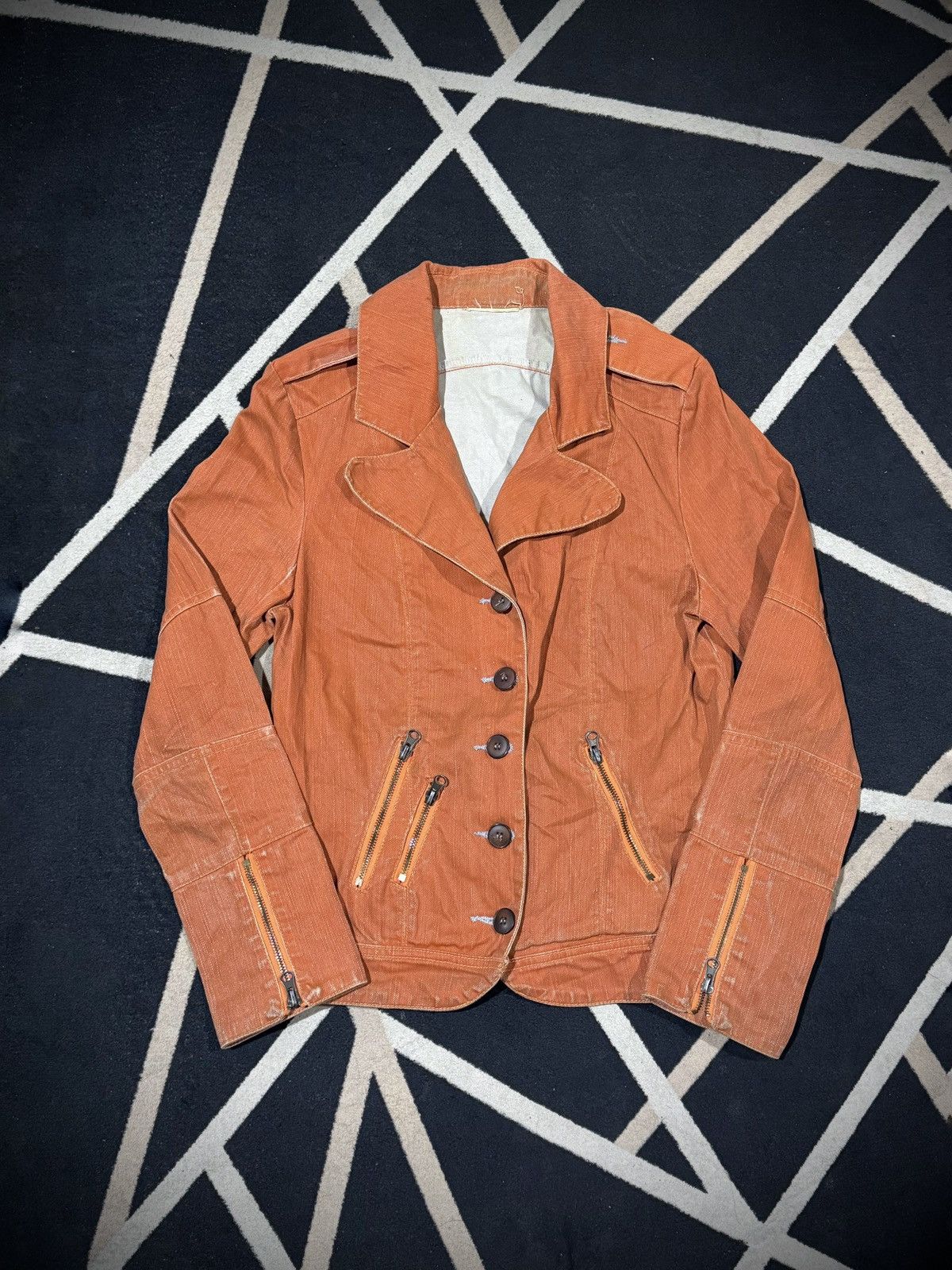 14th Addiction Waxed Archived 1996 Vintage Jacket Blazer Zipper Size US S / EU 44-46 / 1 - 2 Thumbnail