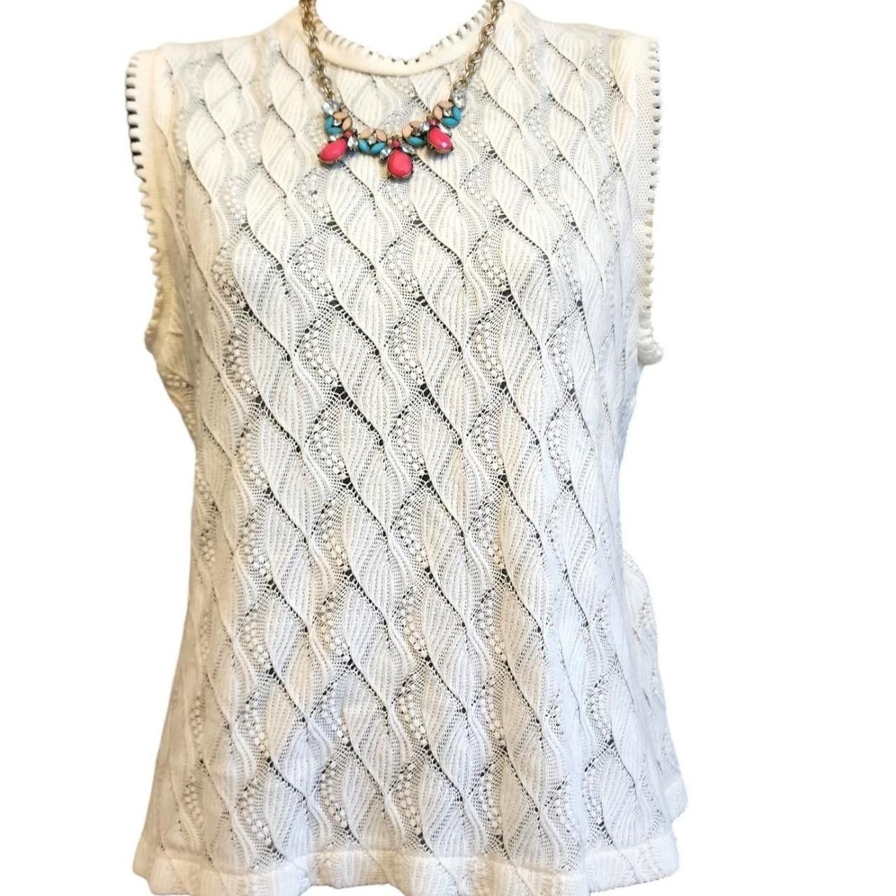 Vintage Vintage Crochet Tank Top Size L / US 10 / IT 46 - 1 Thumbnail
