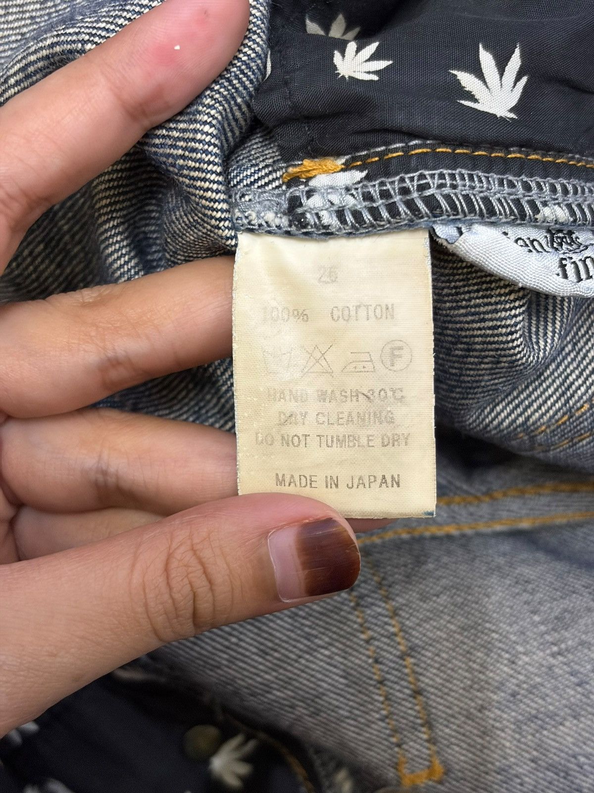 Lucien Pellat-Finet Vintage Japanese Brand Skull Embroidered Distress Jeans Size 29" - 5 Thumbnail