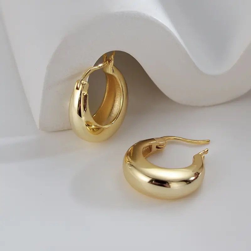 Other Geometric Circle Aesthetic Silver Gold Earrings Unisex Size ONE SIZE - 2 Thumbnail