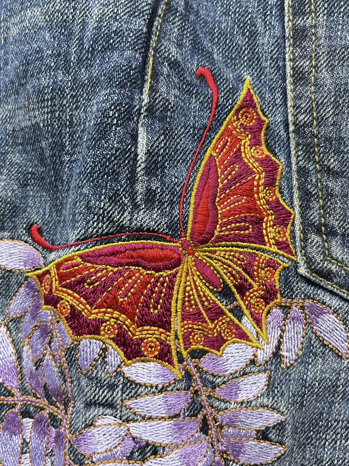 Other 🔥Vintage KARAKURI TAMASHI Butterfly Ambroidered Tattoo Wear Size US 30 / EU 46 - 9 Thumbnail