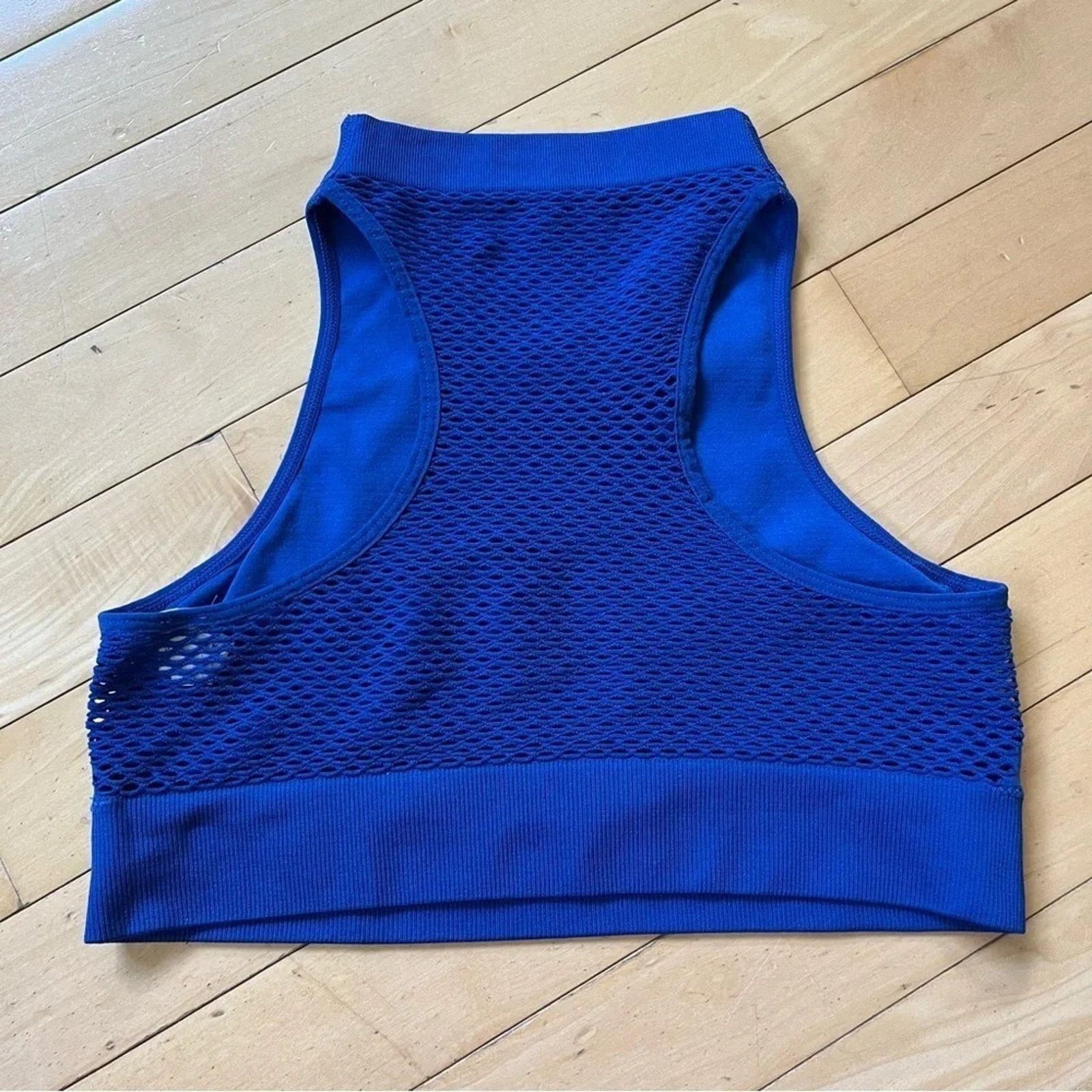 Other Aerie Sz M Blue Mesh Comfort Unpadded Racerback Bralette Size ONE SIZE - 2 Thumbnail