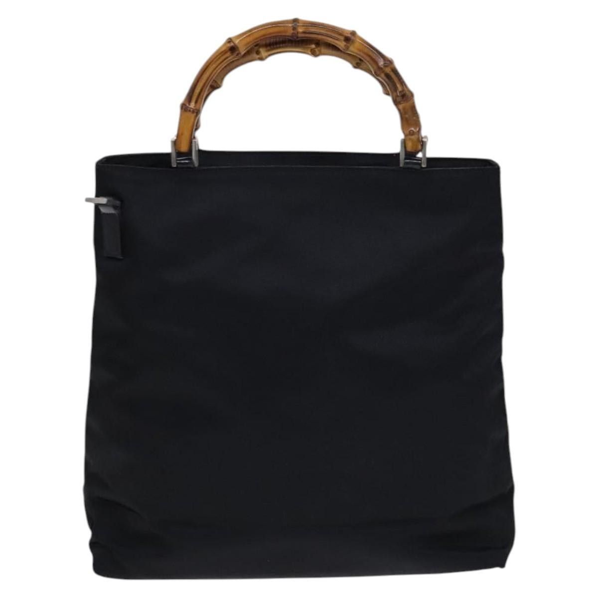 Gucci GUCCI Bamboo Hand Bag Nylon Black Silver 002 2122 002 2122 Size ONE SIZE - 3 Thumbnail