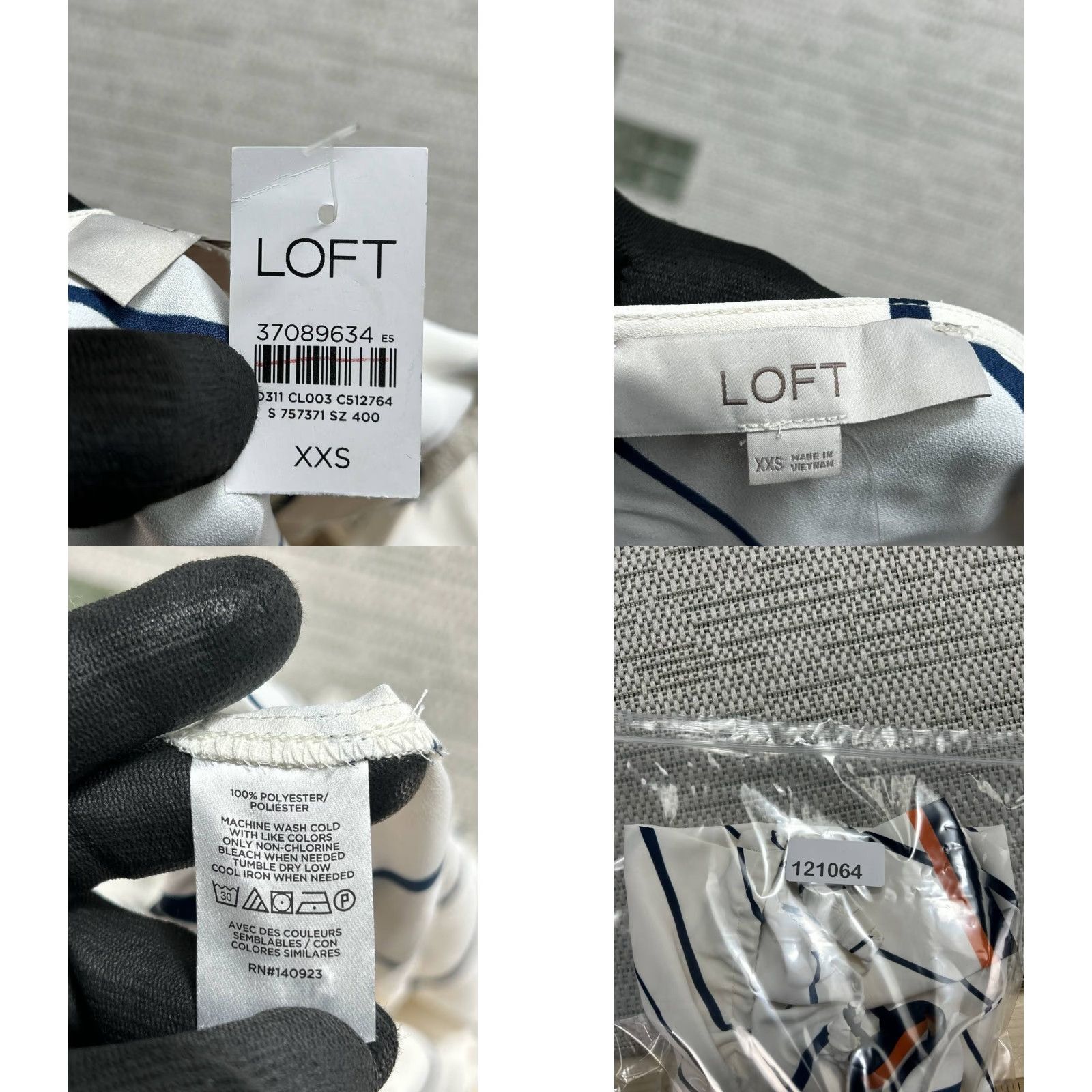 Loft Loft Blouse White Stripe Long Sleeve Round Neck Button Snapped Casual Womens XS-XXS Lightweight Preppy Modern 2XS Size XXS / US 00 / IT 34 - 8 Thumbnail