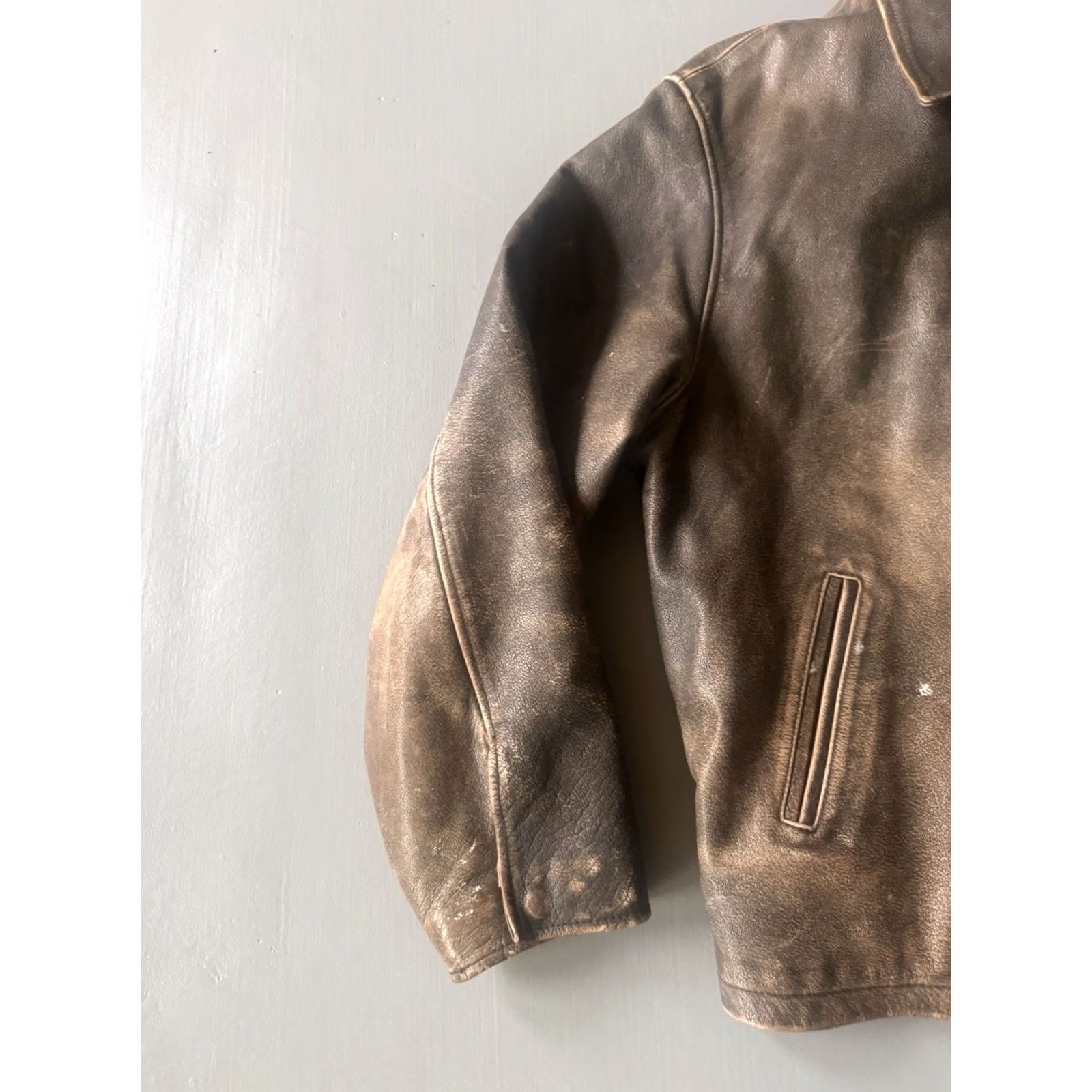 Vintage Wilsons Leather Jacket Brown Thinsulate Coat Men's Size XL Button Zip Distressed Lined Casual Classic Size US XL / EU 56 / 4 - 5 Thumbnail