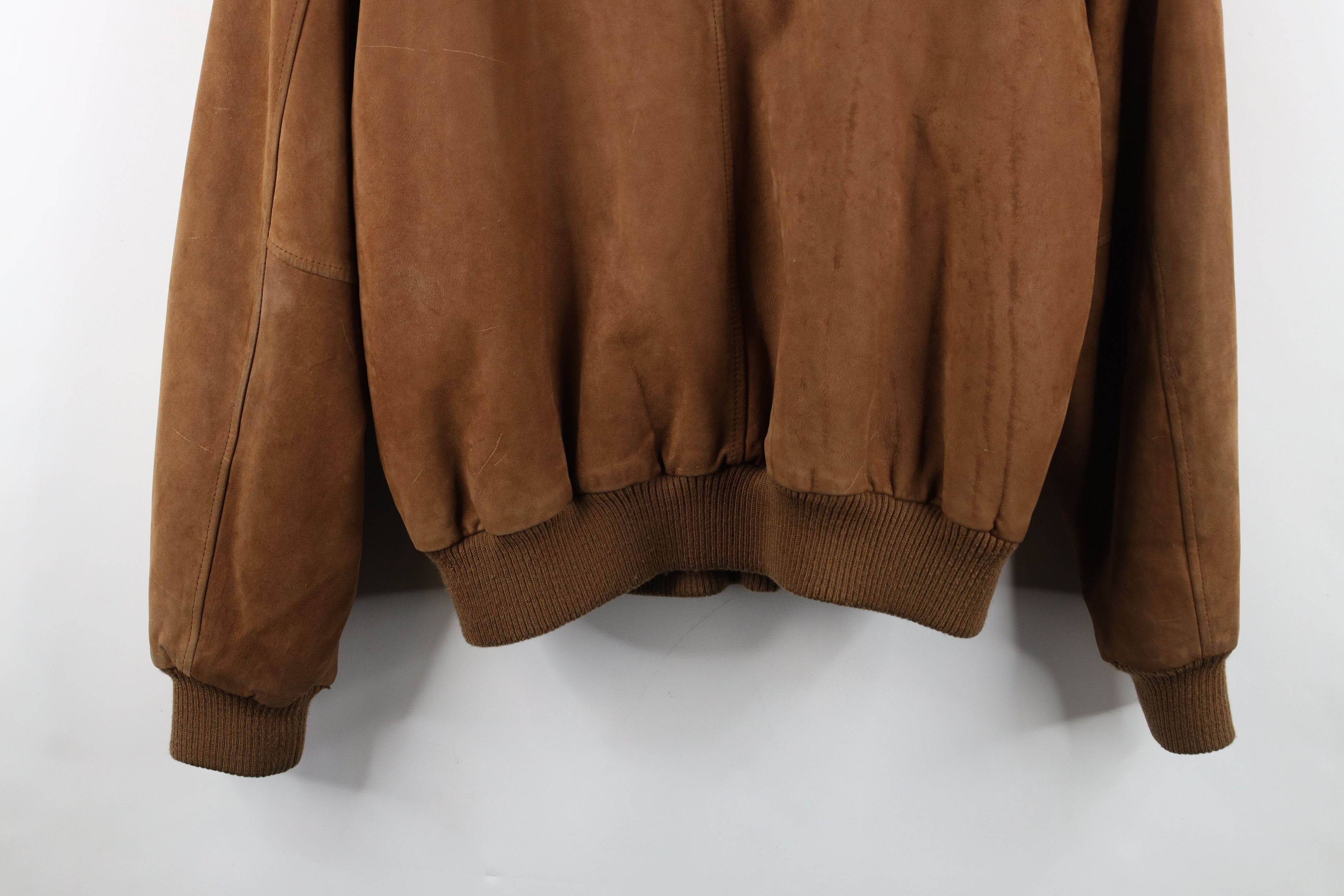 Vintage Vintage 90s Streetwear Suede Leather Flight Bomber Jacket Size US L / EU 52-54 / 3 - 17 Thumbnail