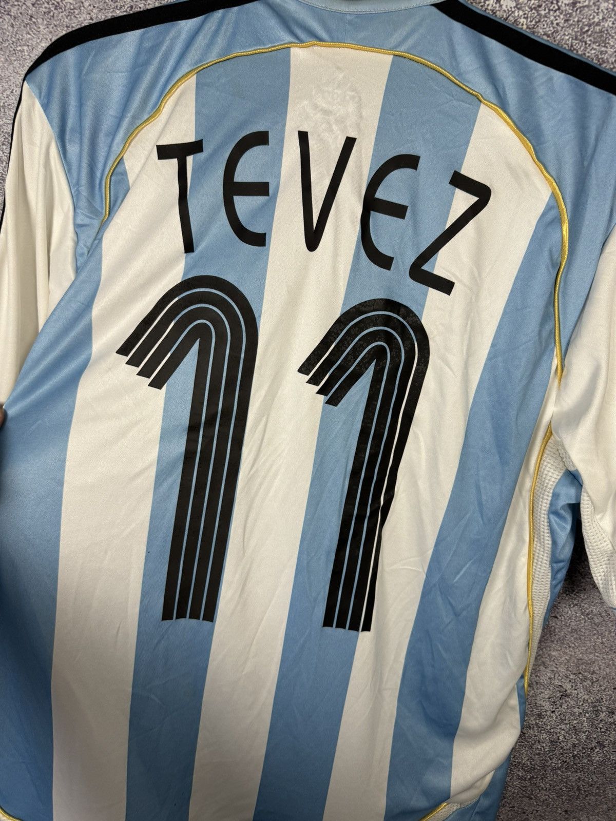 Adidas TEVEZ Argentina National Team 2006 Adidas Soccer Jersey Size US XL / EU 56 / 4 - 17 Thumbnail