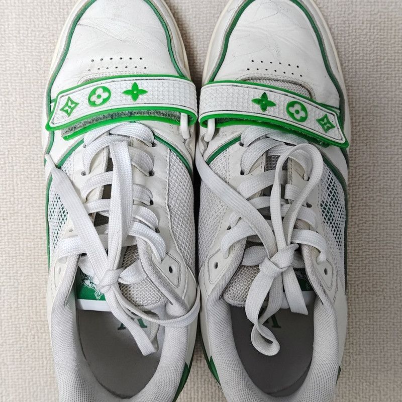 Louis Vuitton Louis Vuitton Green and White Trainer Sneakers Size US 8 / IT 38 - 8 Thumbnail
