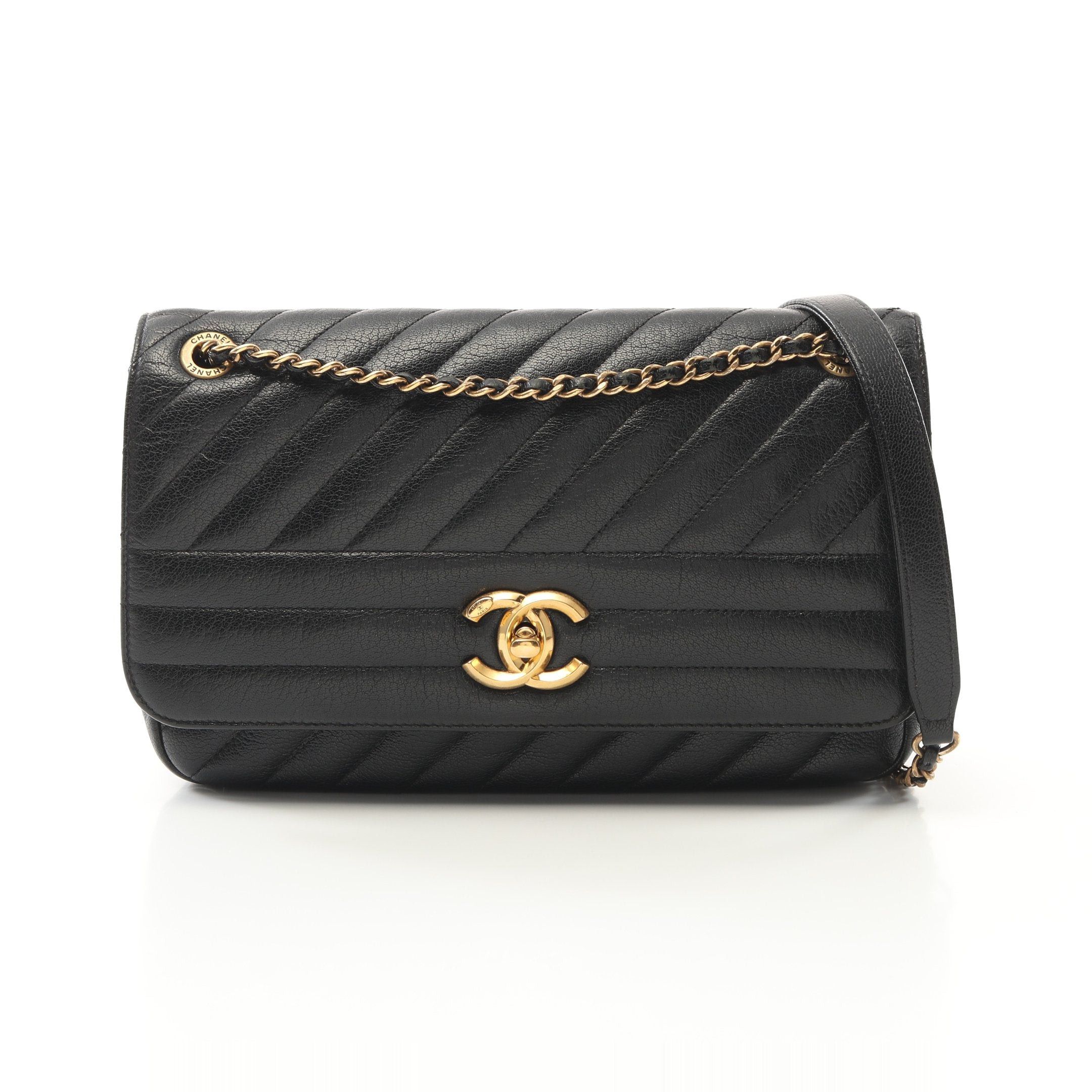 Chanel Chanel Coco Mark Quilting Flap Bag Chain Shoulder Leather Black Antique Gold Hardware Size ONE SIZE - 1 Thumbnail