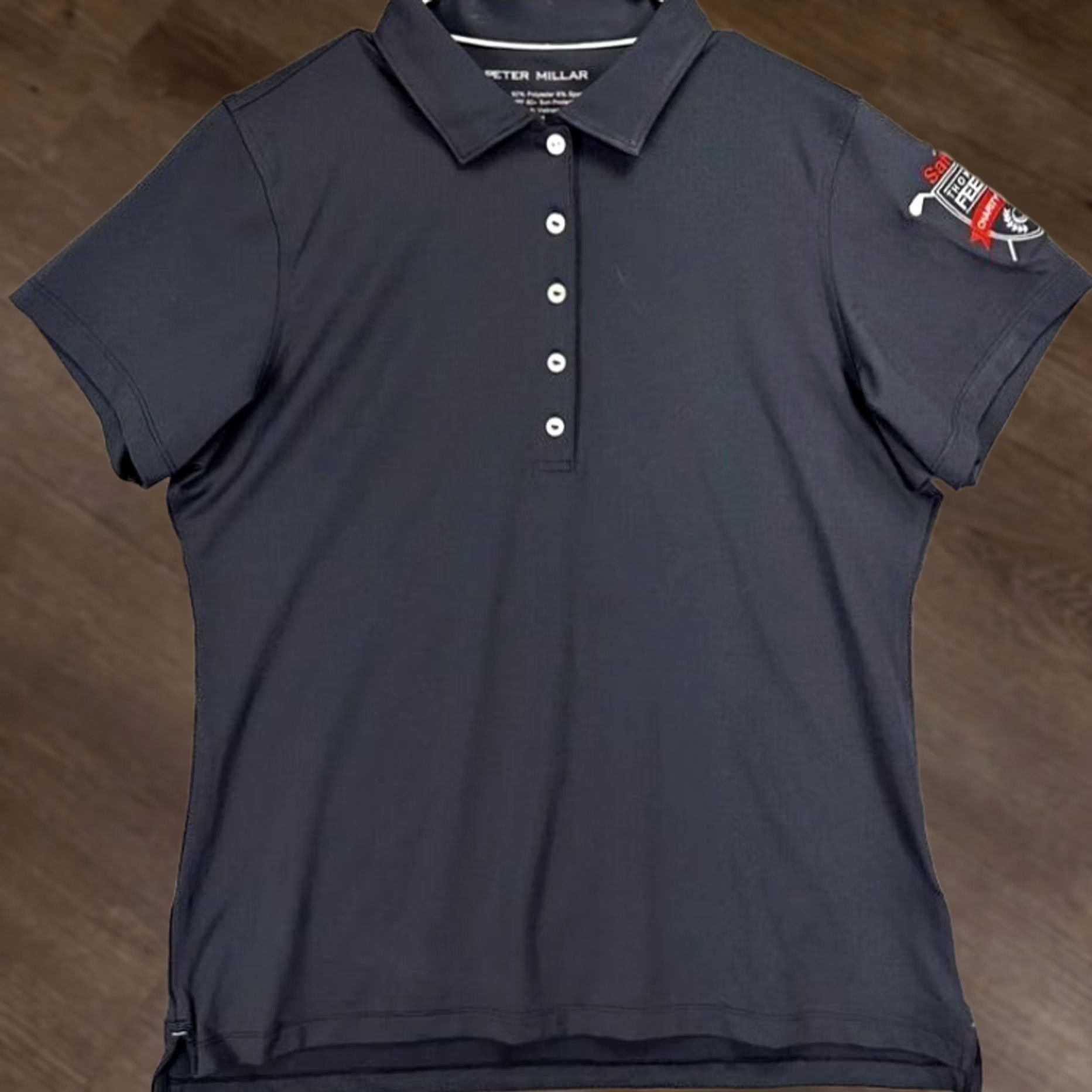 Peter Millar Peter Millar Golf Polo Shirt Womens Large Black UPF 50+ Rugby Activewear Ladies Mens Womens Size L / US 10 / IT 46 - 1 Thumbnail