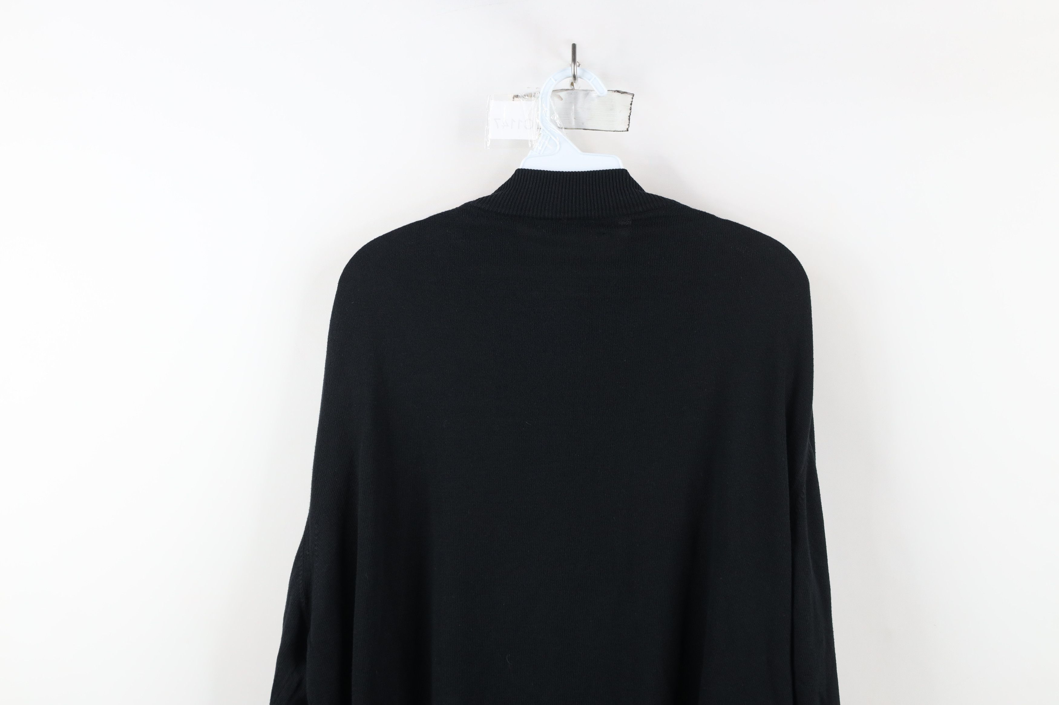 Vintage Vintage 90s Streetwear Knit Mock Neck Dad Sweater Black Size US XL / EU 56 / 4 - 12 Thumbnail