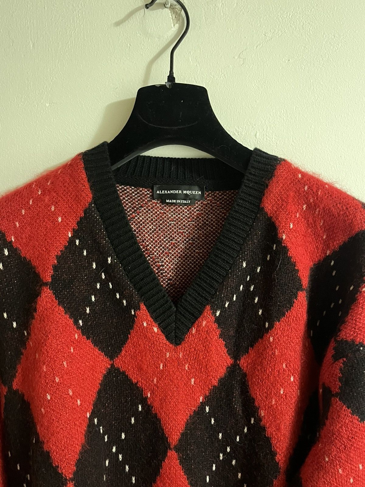 Alexander Mcqueen Red mohair sweater