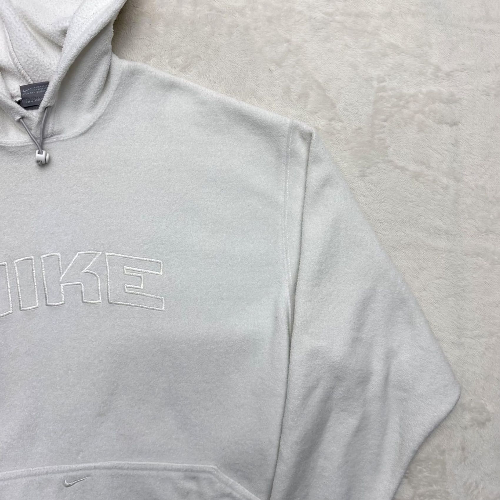 Nike Nike Hoodie Pullover Sweater Mens Large White Fleece Swoosh Logo Embroidered Pockets Long Sleeve Sports Knit Size US L / EU 52-54 / 3 - 3 Thumbnail