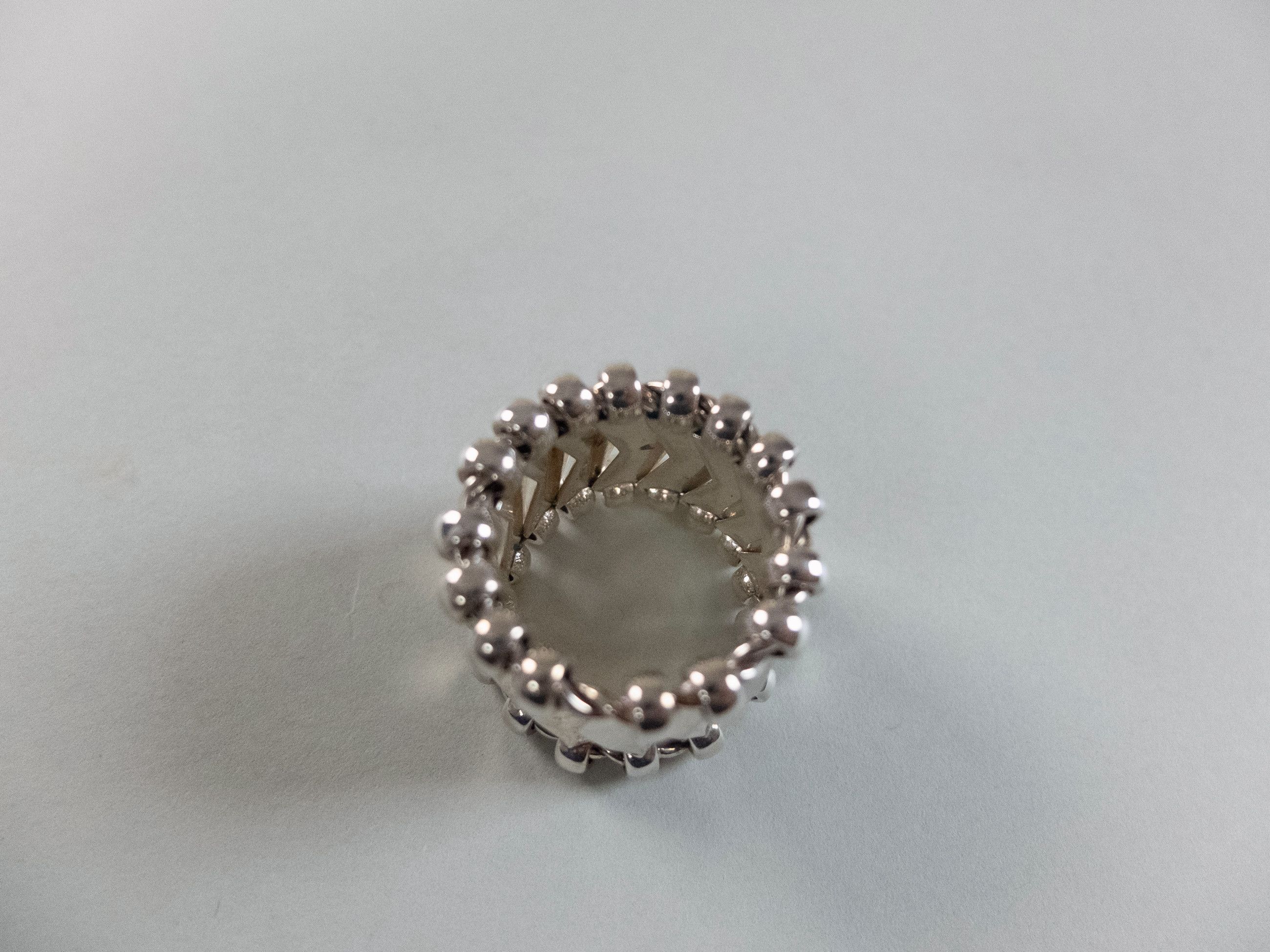 Bottega Veneta BOTTEGA VENETA Chevron silver sculptural band ring Size 15 q Size ONE SIZE - 6 Thumbnail
