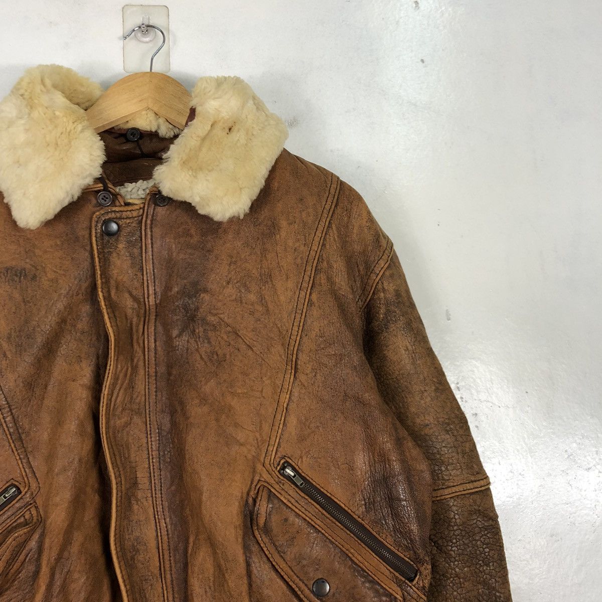 Vintage Mens Robbo Leather Military Jacket Size US M / EU 48-50 / 2 - 5 Thumbnail
