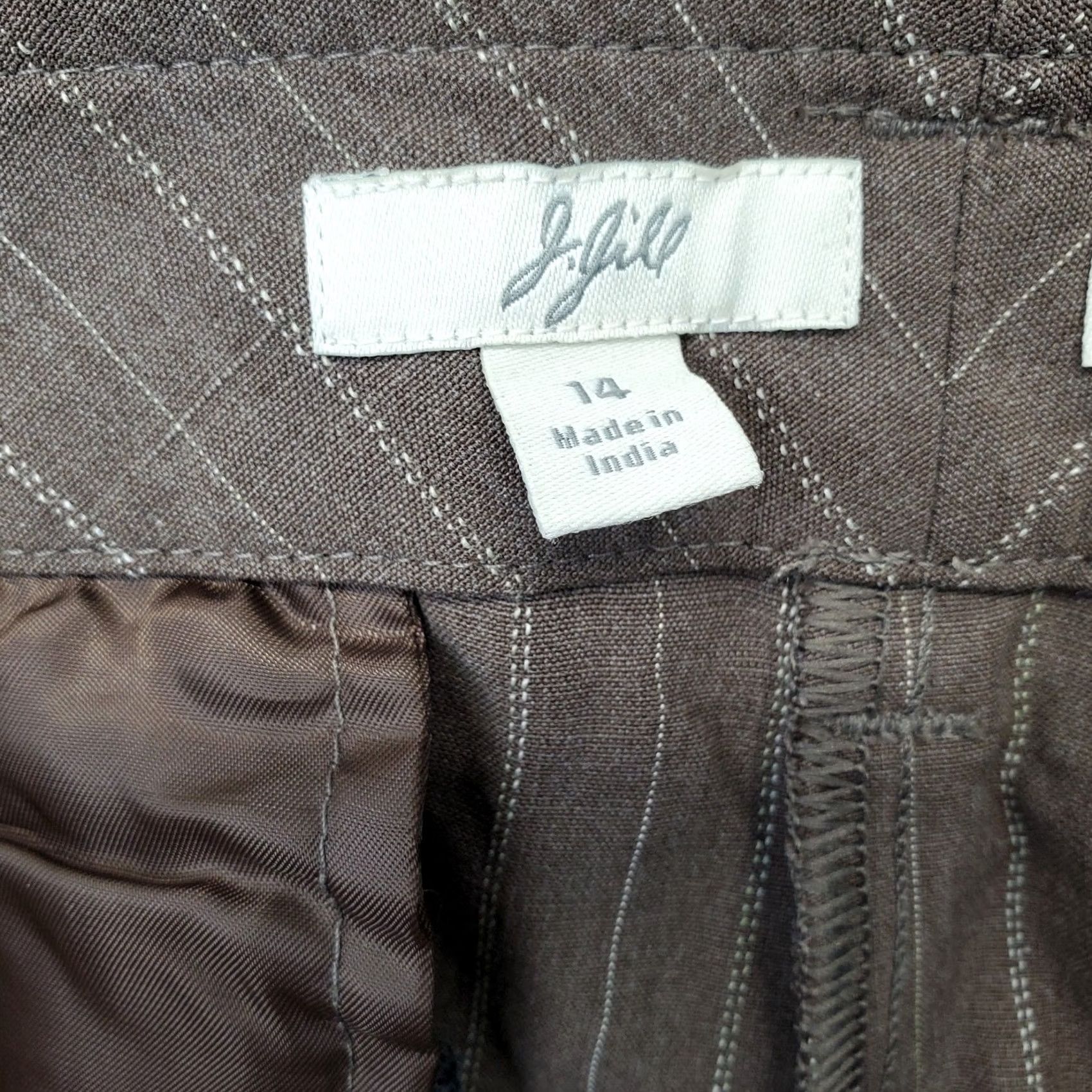 J. Jill J. Jill Dress Pants Womens Size 14 Brown Pinstripe Low Waist Stretch Relaxed Fit Pants Size 36" / US 14 / IT 50 - 7 Thumbnail