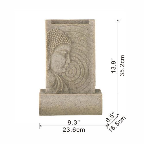 Designer × Homemade 9x6.5x14" Indoor Buddha Water Fountain, Polyresin Tabletop F Size US L / EU 52-54 / 3 - 8 Thumbnail