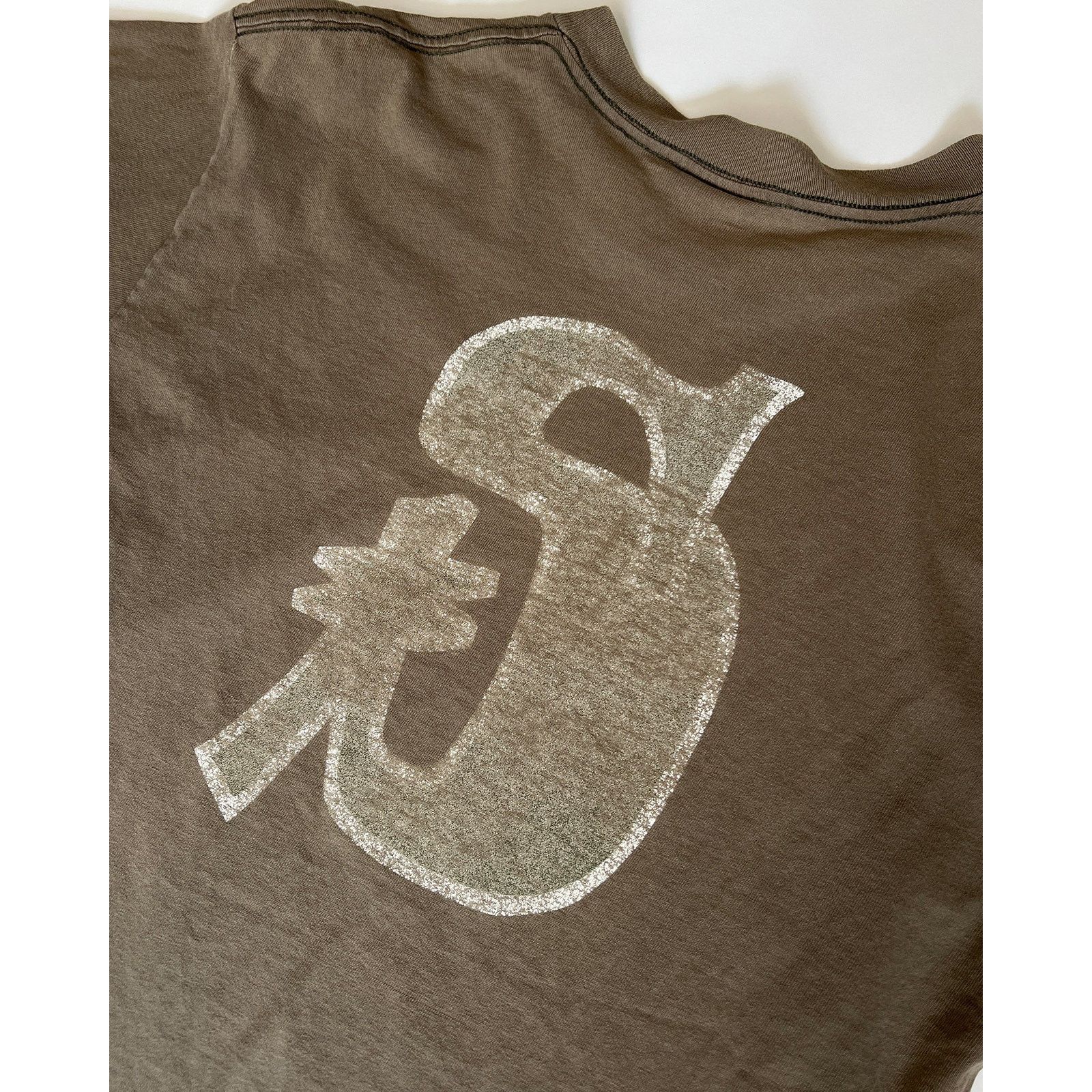 Stussy 1990s Stüssy Olive "S" T-Shirt Size US M / EU 48-50 / 2 - 3 Thumbnail