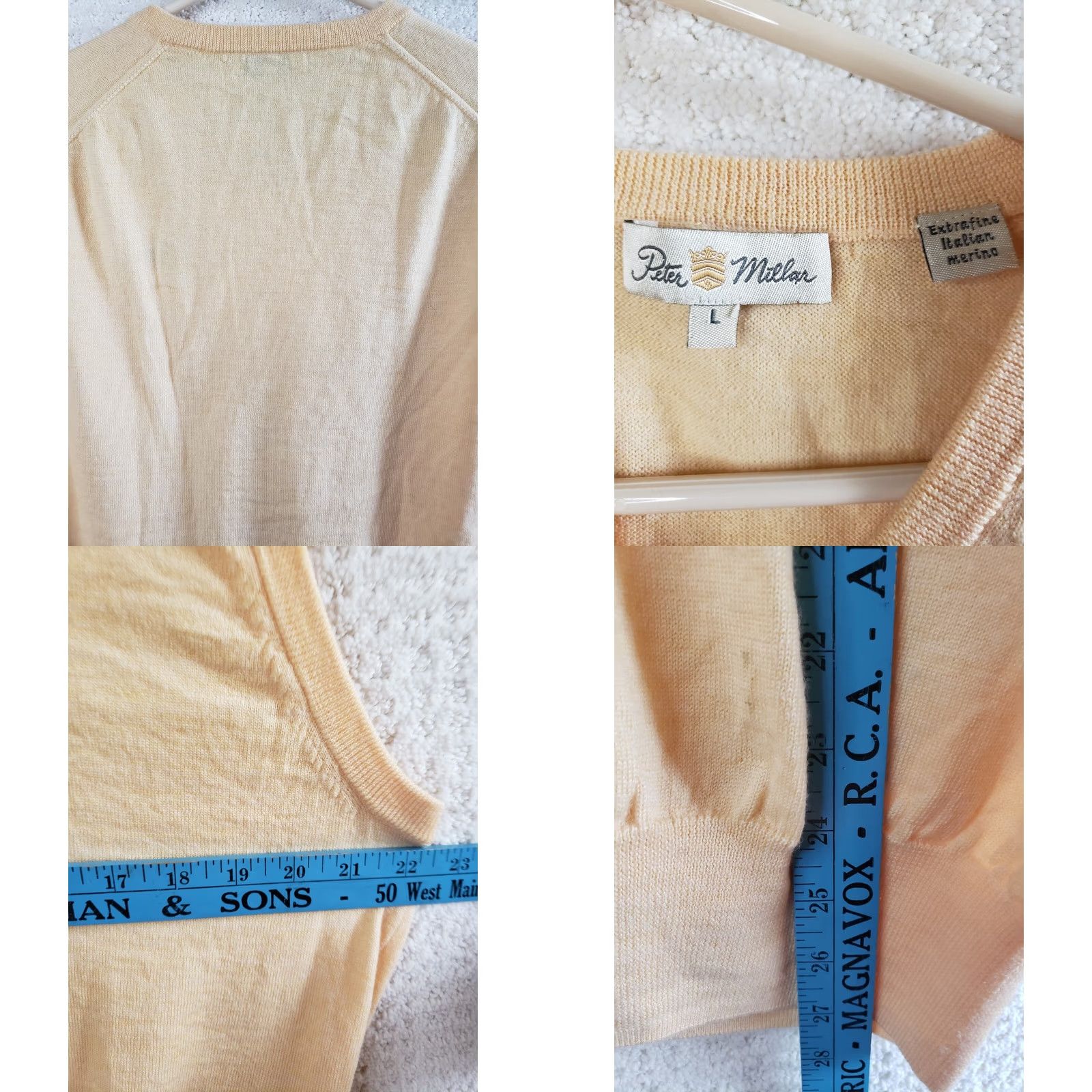 Peter Millar Peter Millar Vest Sweater Men's L Yellow Merino Wool V-Neck Golf Flags Classic Preppy 90s Seasonal Mens Size US L / EU 52-54 / 3 - 8 Thumbnail